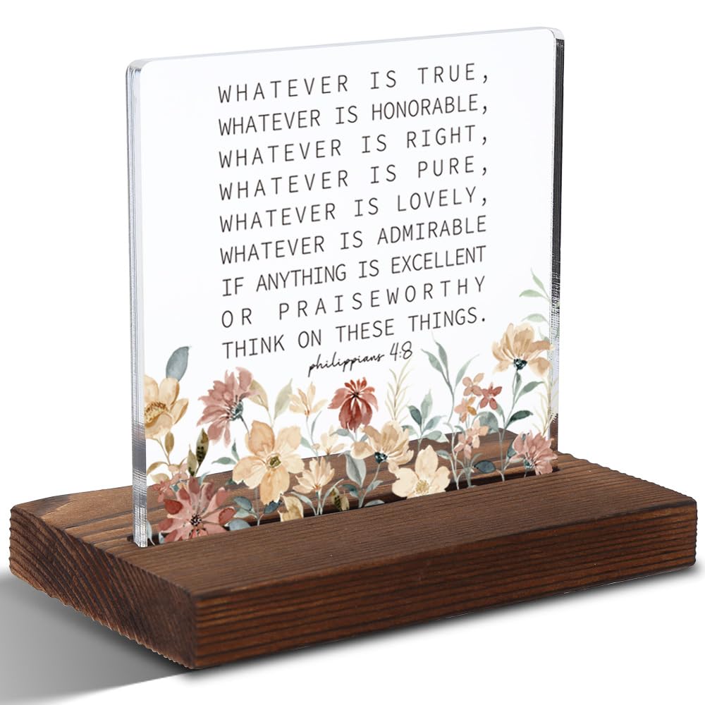 Biblical Inspirational Acrylic Plaque, Uplifting Gift for Christian Friends, Meaningful Gift for Believers, Faith - Based Positi