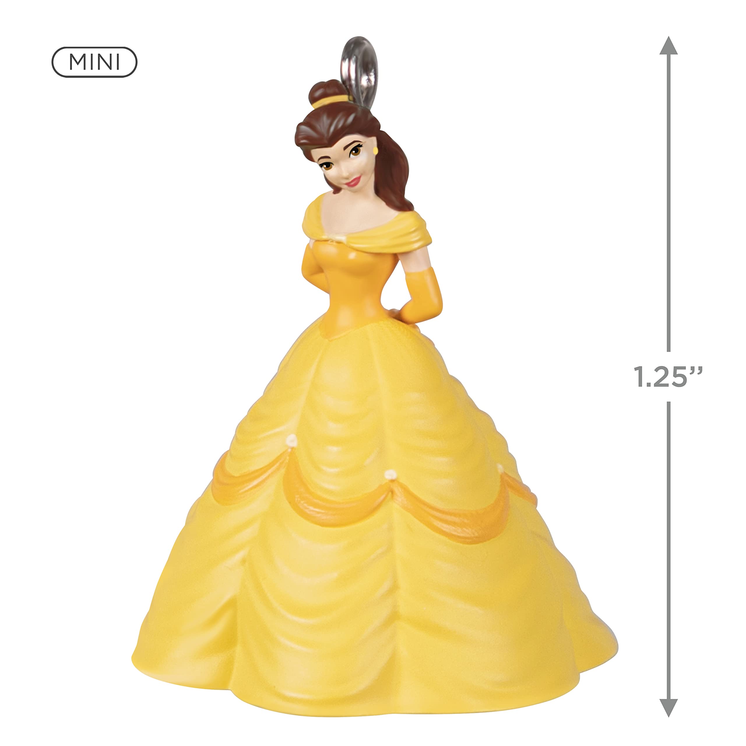 Hallmark Keepsake 1.25 Miniature Plastic, Christmas Ornament 2022, Disney Beauty and The Beast Belle, Mini