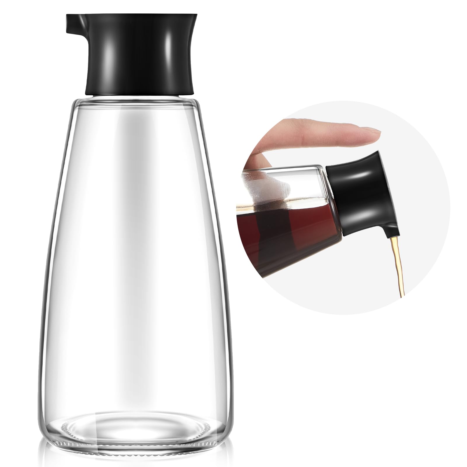 LOYIM 1 Pcs 9.6 oz Cruet Dispenser for Olive Oil Vinegar Soy Sauce Dispenser Bottle Glass Soy Sauce Container Oil Bottle for Kit