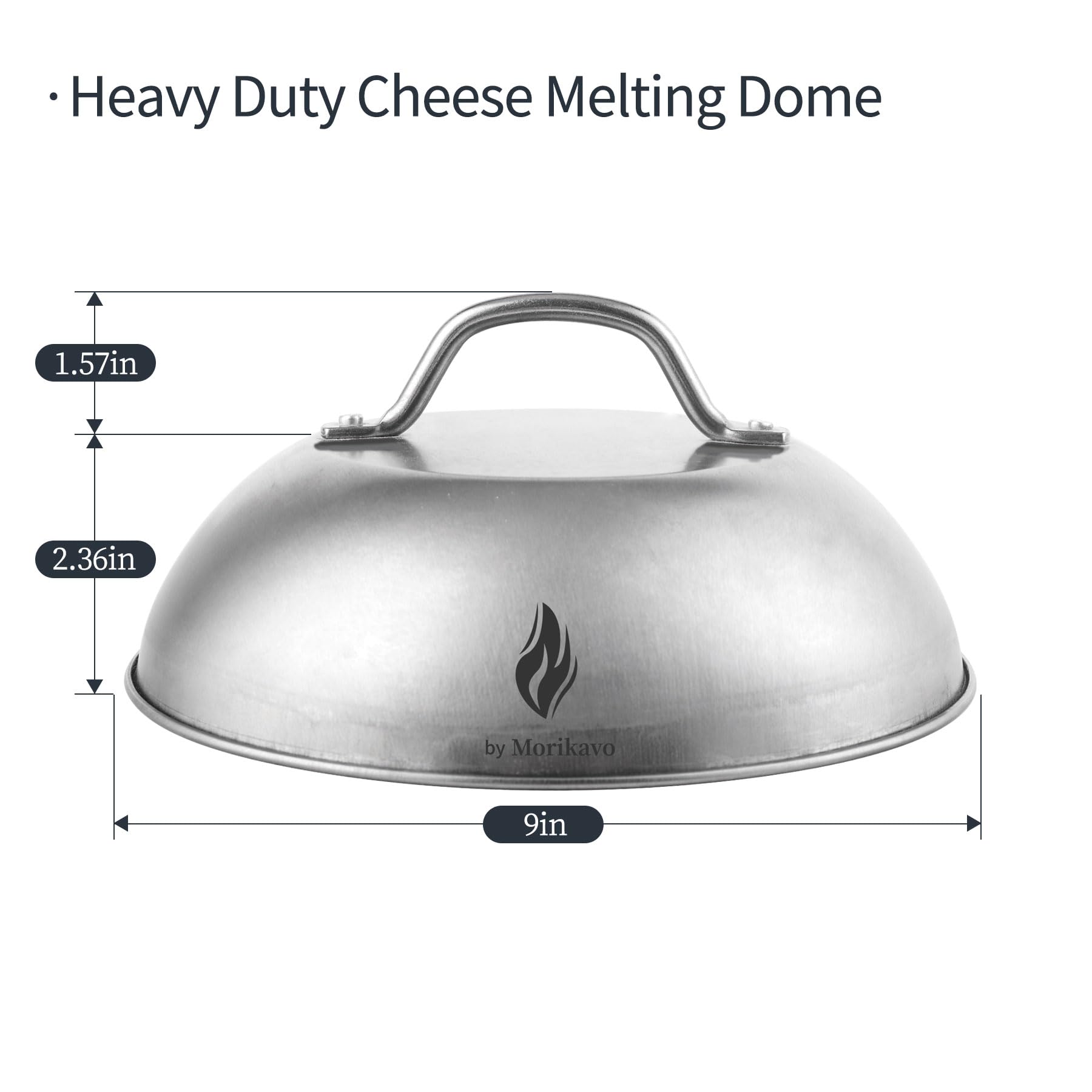 Morikavo Cheese Melting Dome,9 Inch Stainless Steel Round Smashed Burger Basting Cover,Grill Lid,Cooking Dome For Flat Top Gridd