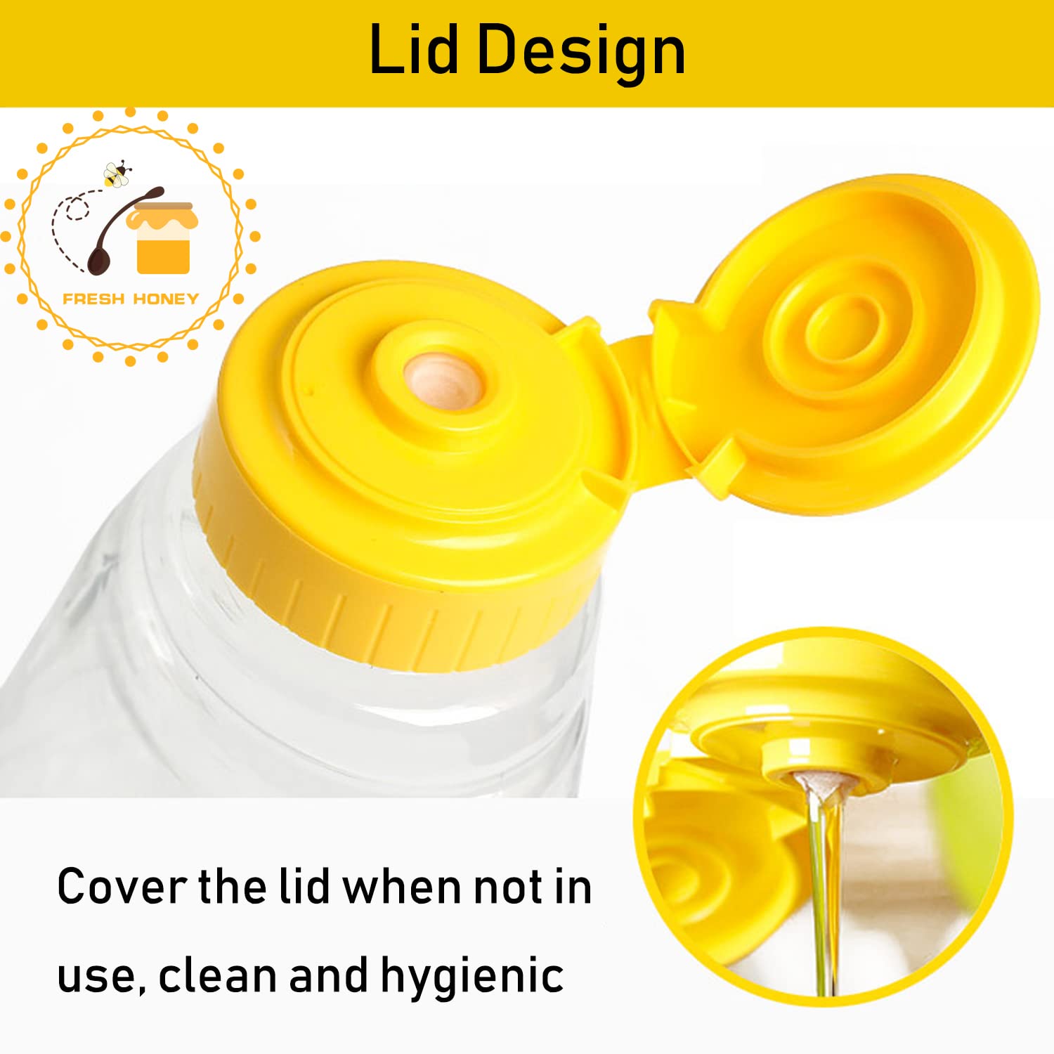 Qiuttnqn 16 Pack 8Oz Clear Plastic Honey Bottles,Squeeze Honey Bottle Container Holder With Flip Lid For Storing And Dispensing,