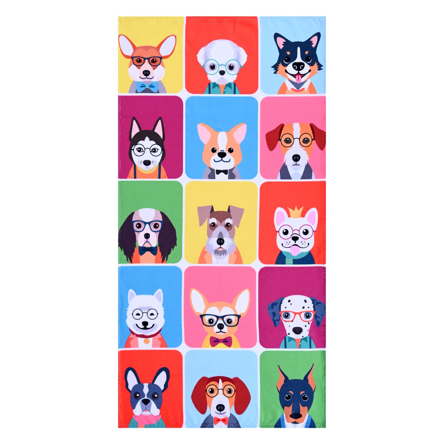 Livilan Funny Dog Beach Towel For Women Girls Kids, 30   X60    Oversized Microfiber Pool Shower Bath Swimming Towel, Soft Thin