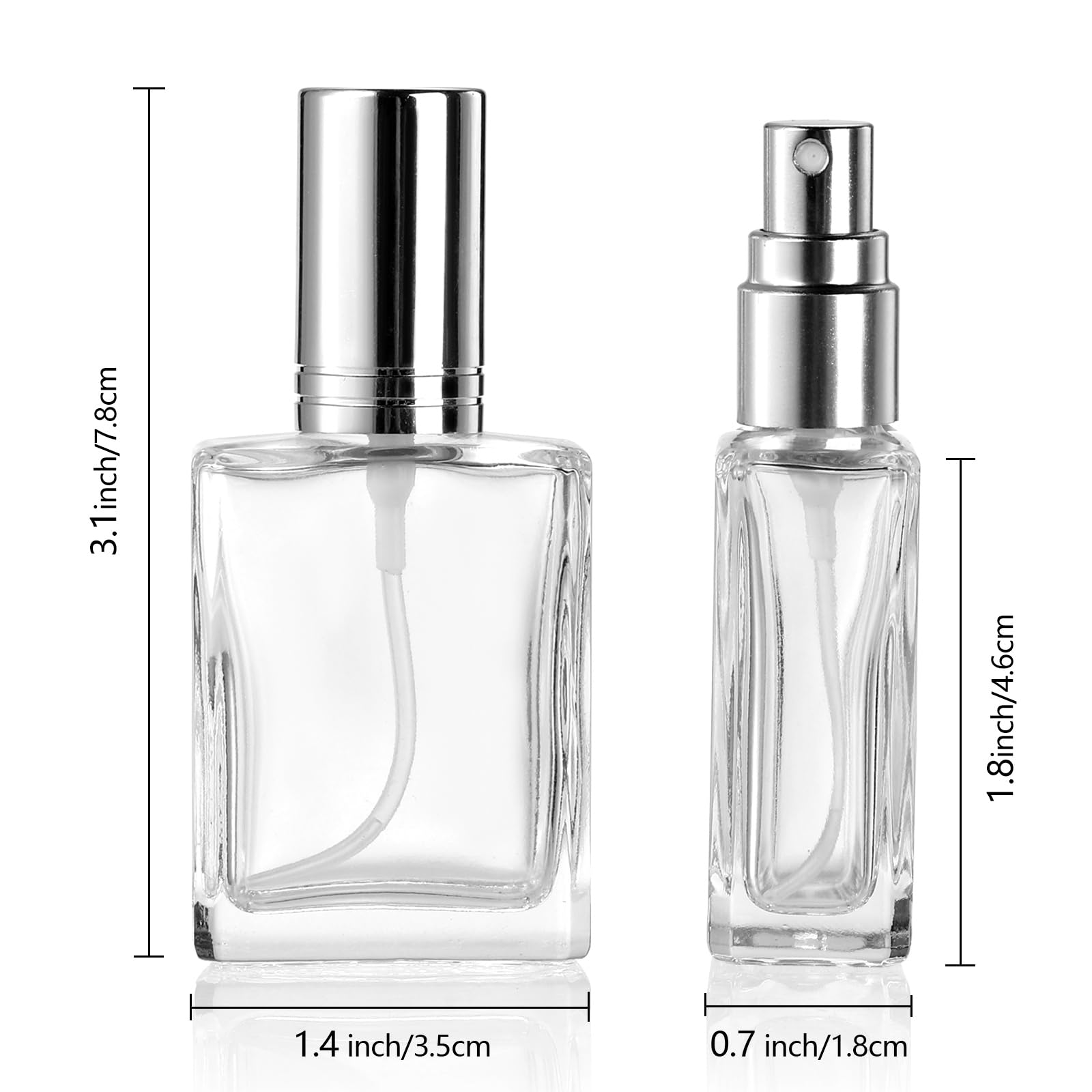 Foraineam 18 Pack Clear Glass Fine Mist Atomizer Spray Bottles, 15Ml Refillable Mini Perfume Bottle, Empty Glass Perfume Atomize