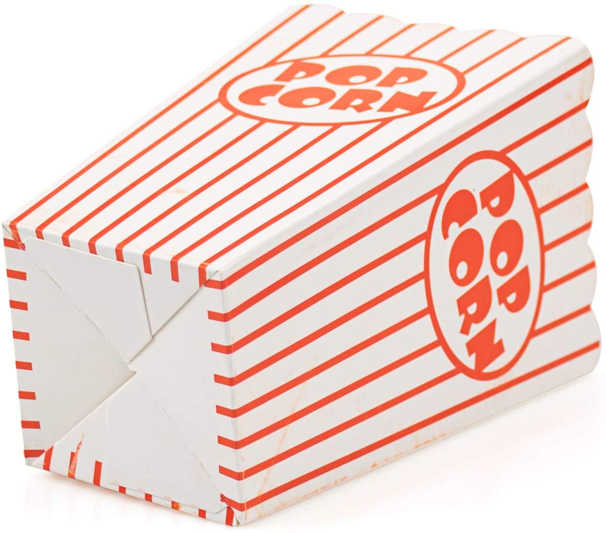 Bekith 100 Pack Paper Open-Top Popcorn Box, Popcorn Containers Striped Red And White, Great For Movie Theater Carnival Party