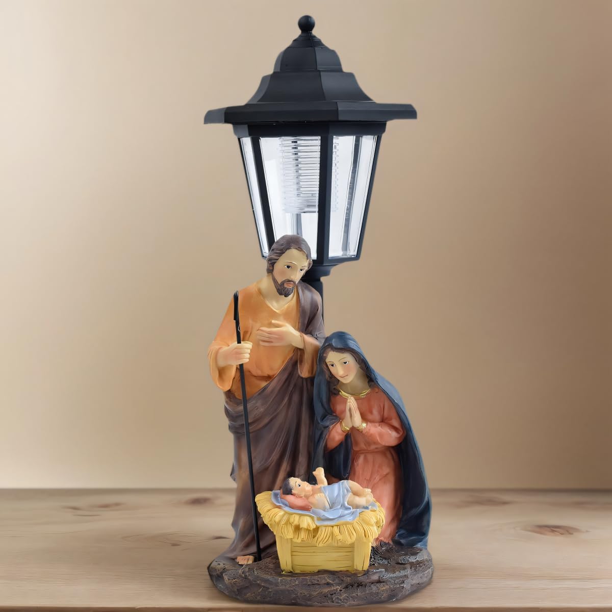 Holy Family Nativity Set Outdoor - Solar Powered Catholic Christmas Decor with Manger Scene, Weather-Resistant Yard Statues for