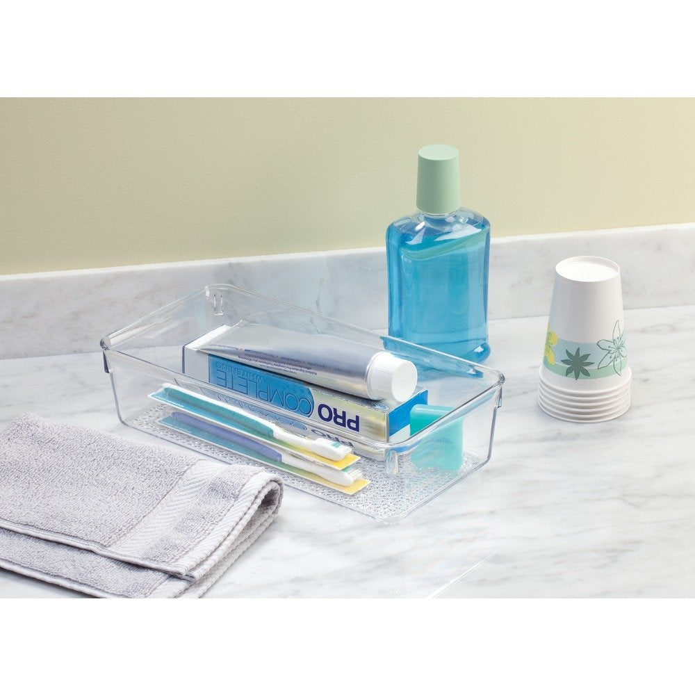 Idesign 49250 Rain Bpa-Free Plastic Drawer Organizer Tray - 12'' X 6'' X 3'', Clear