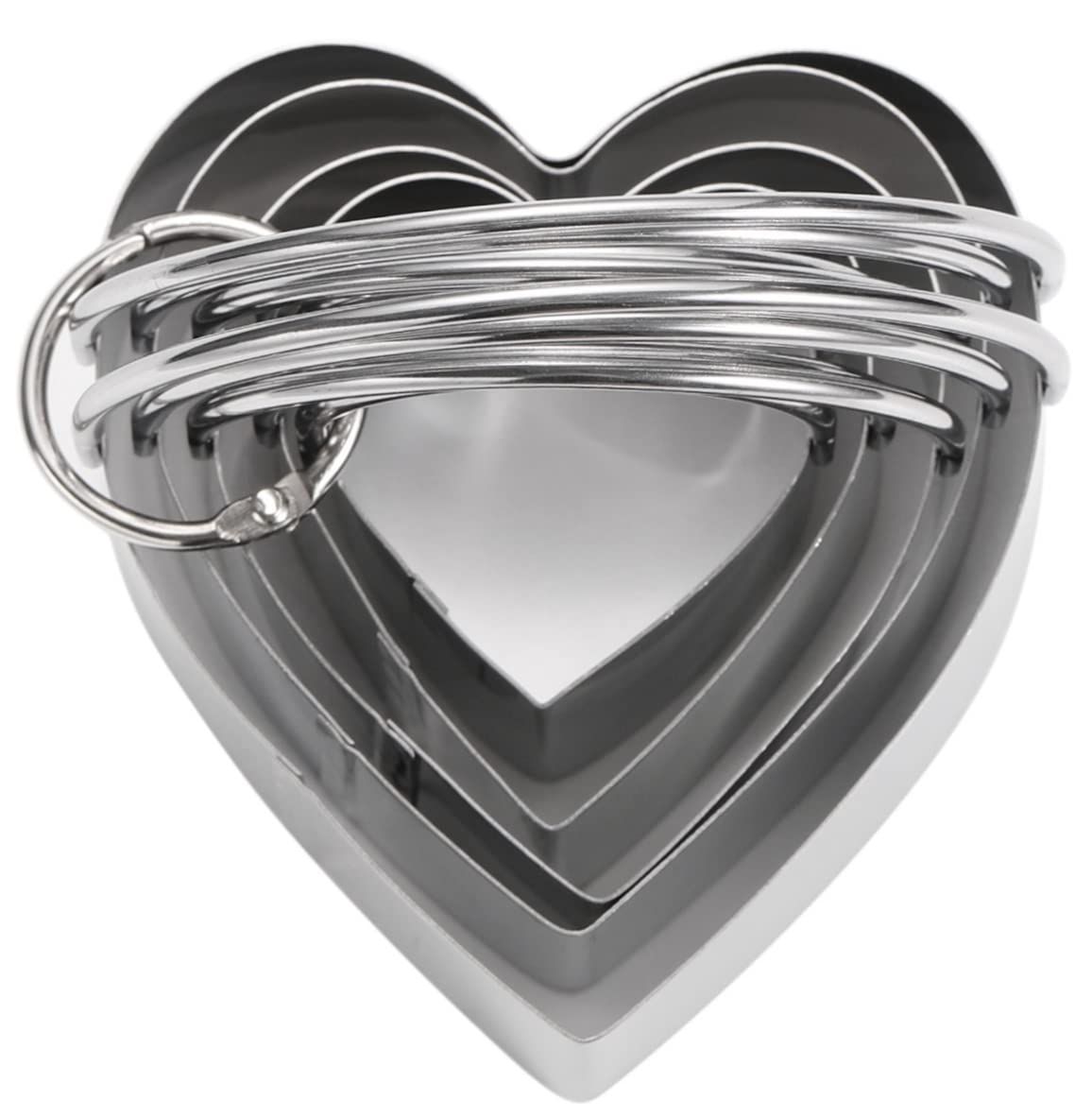 Heart Cookie Cutters With Handle 5 Pieces - Heart Shapes Cookie Cutter Set Stainless Steel