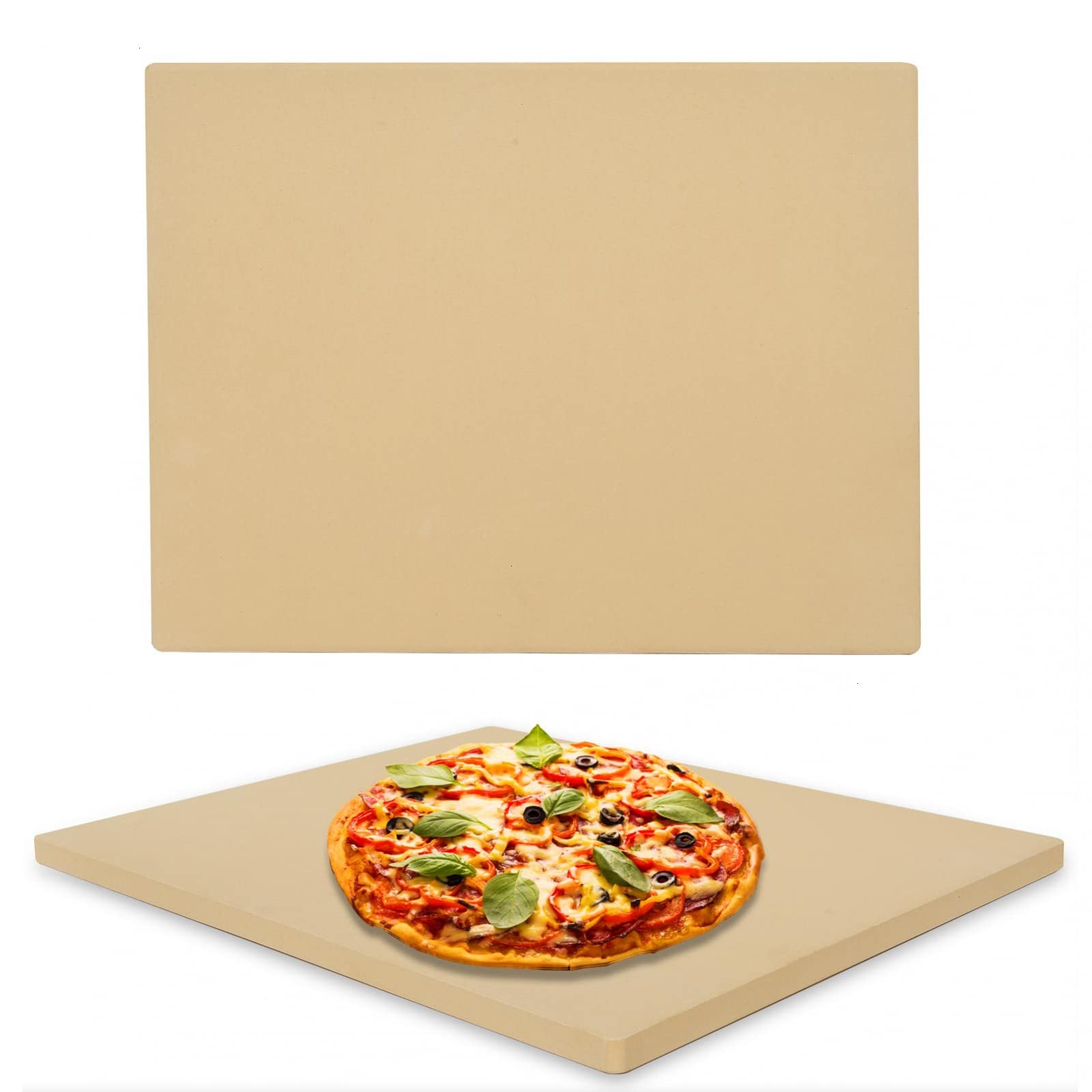 Coymos Pizza Stone Heavy Duty Ceramic Baking Stone For Use In Oven & Gril - Thermal Shock Resistant, Ideal For Baking Pizza, Bre