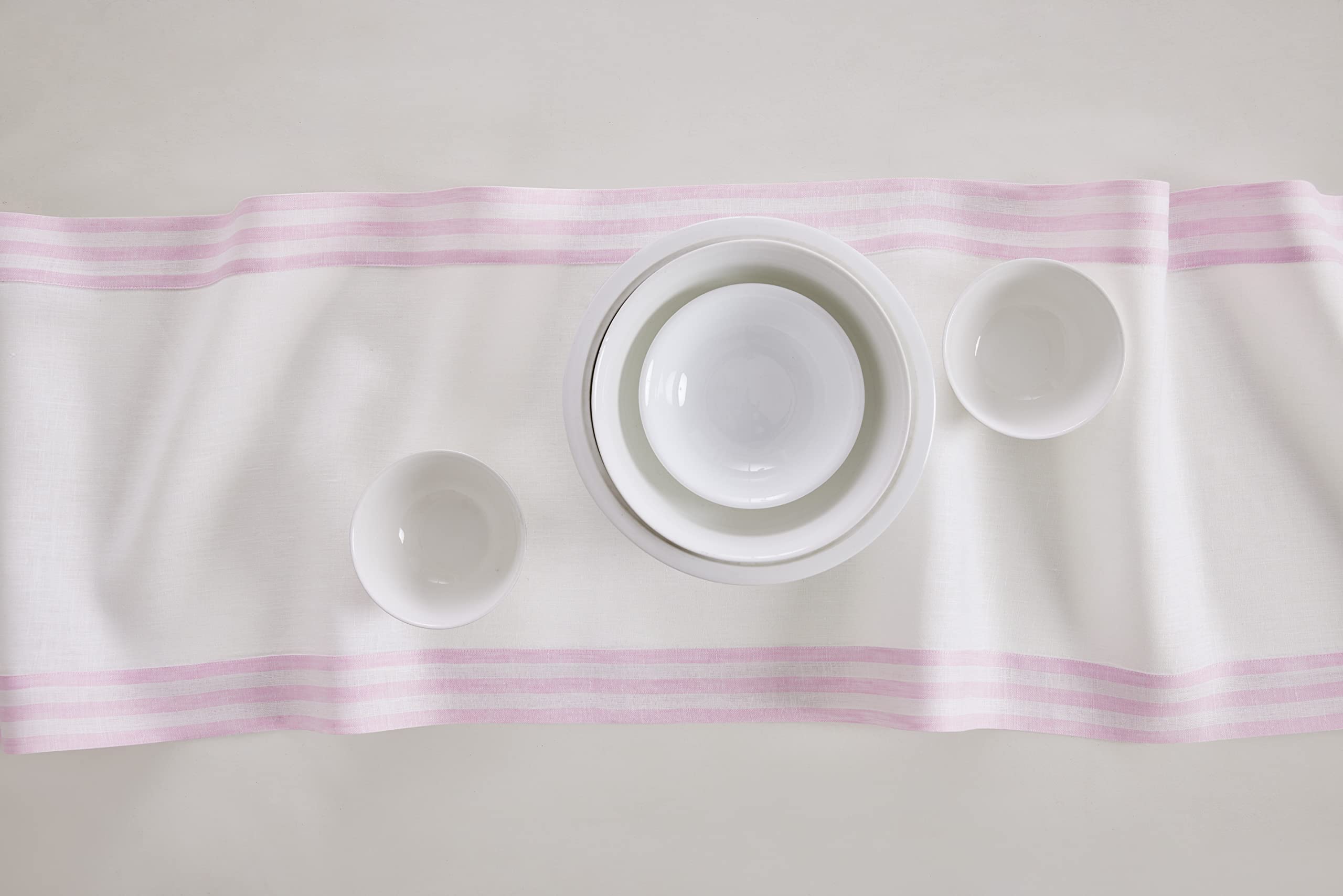 Solino Home Linen Table Runner 72 Inches Long - Mila, 100% Pure Linen Cherry Blossom Table Runner 14 X 72 Inch Ideal For Wedding