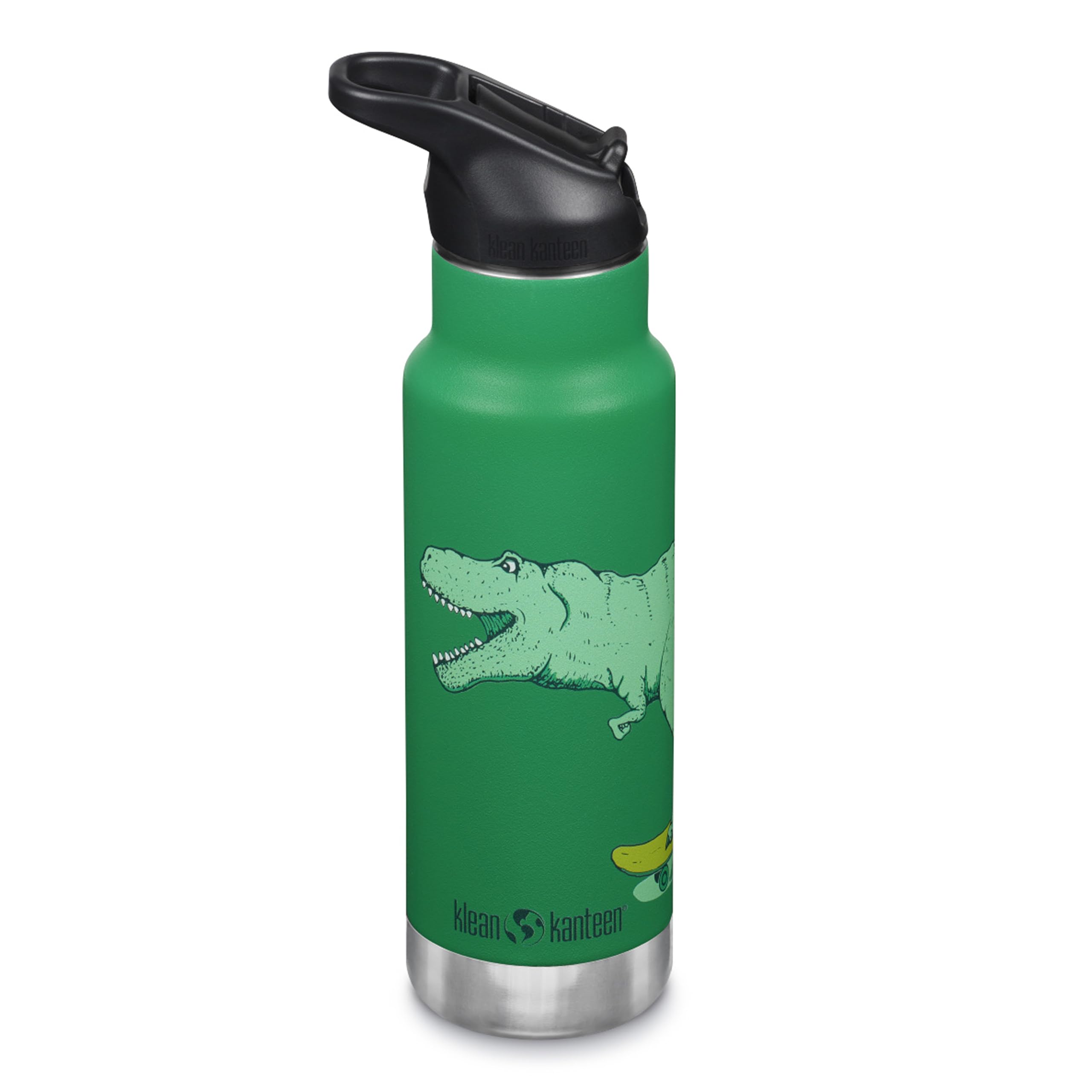 Klean Kanteen 12 oz Classic Kids Insulated Water Bottle with Flip Seal Sport Cap - 100% Leakproof Cap - BPA-Free - Stainless St