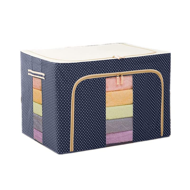 Dadaware 66L Foldable Clothes Storage Box With Steel Frame, Wardrobe Organizer Bag For Sarees, Blankets & Garments, Large Capaci