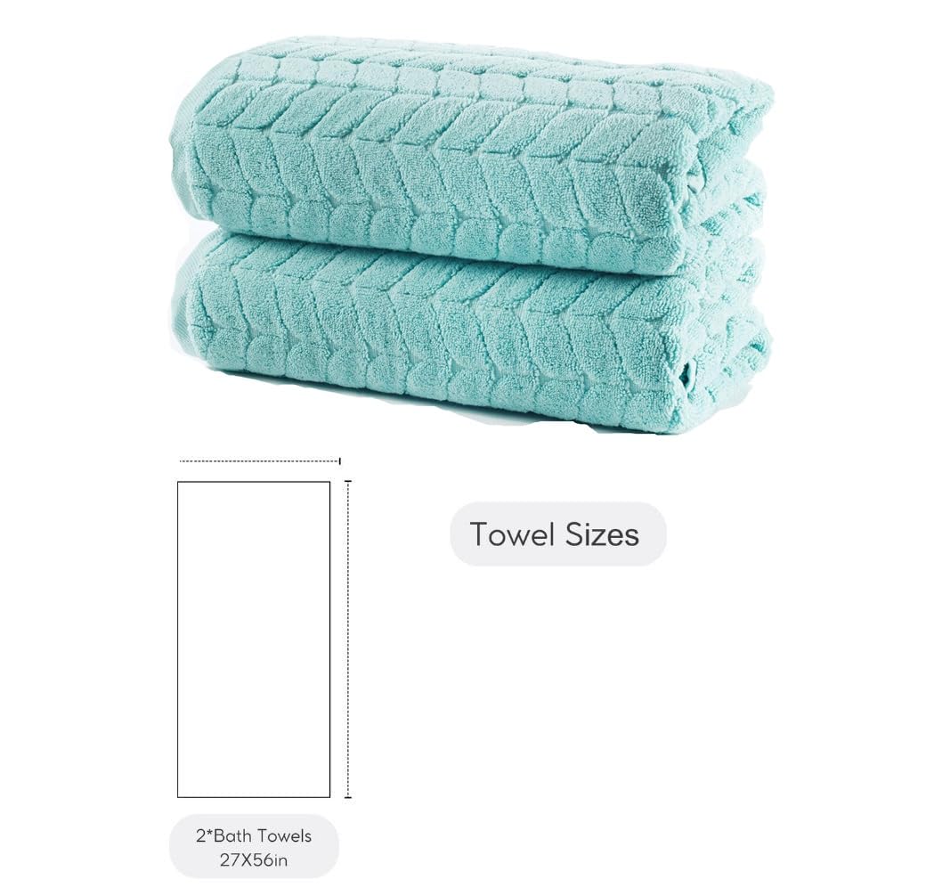 BAGNO MILANO Turkish Bath Towels  Soft Plush Jacquard Luxury Bath Towels  Quick Dry Towel Set (2 Piece)