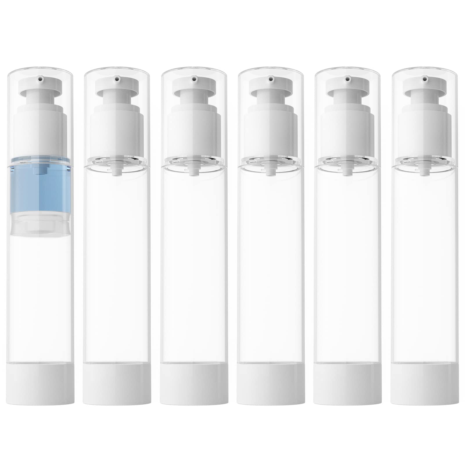 Longway 4 Oz 120Ml Clear Airless Cosmetic Cream Pump Bottle Travel Size Dispenser Refillable Containers/Foundation Travel Pump B