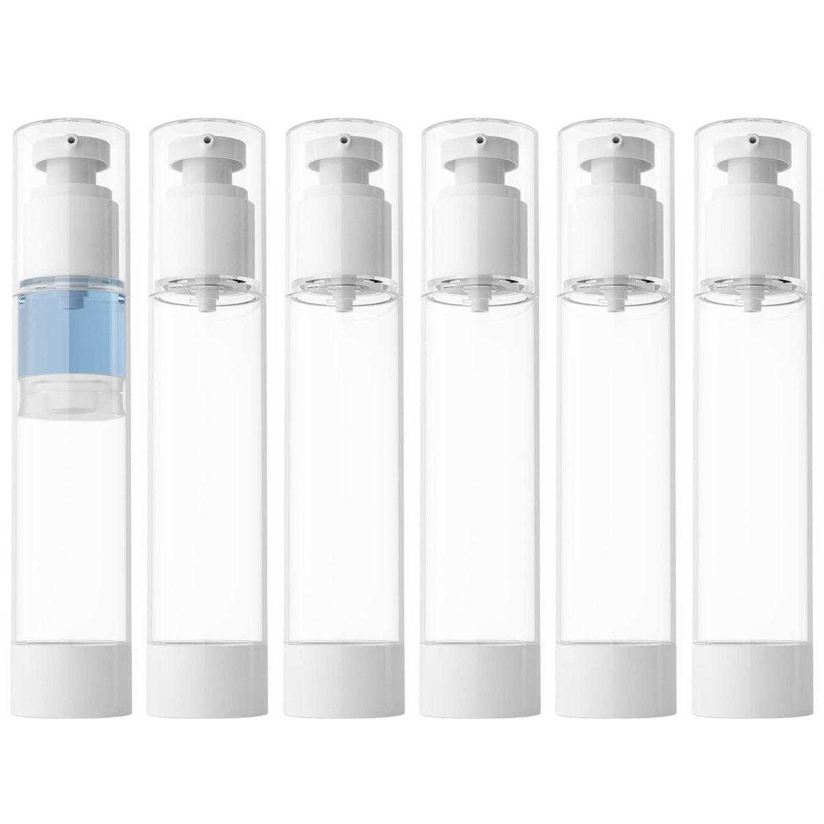 Longway 4 Oz 120Ml Clear Airless Cosmetic Cream Pump Bottle Travel Size Dispenser Refillable Containers/Foundation Travel Pump B