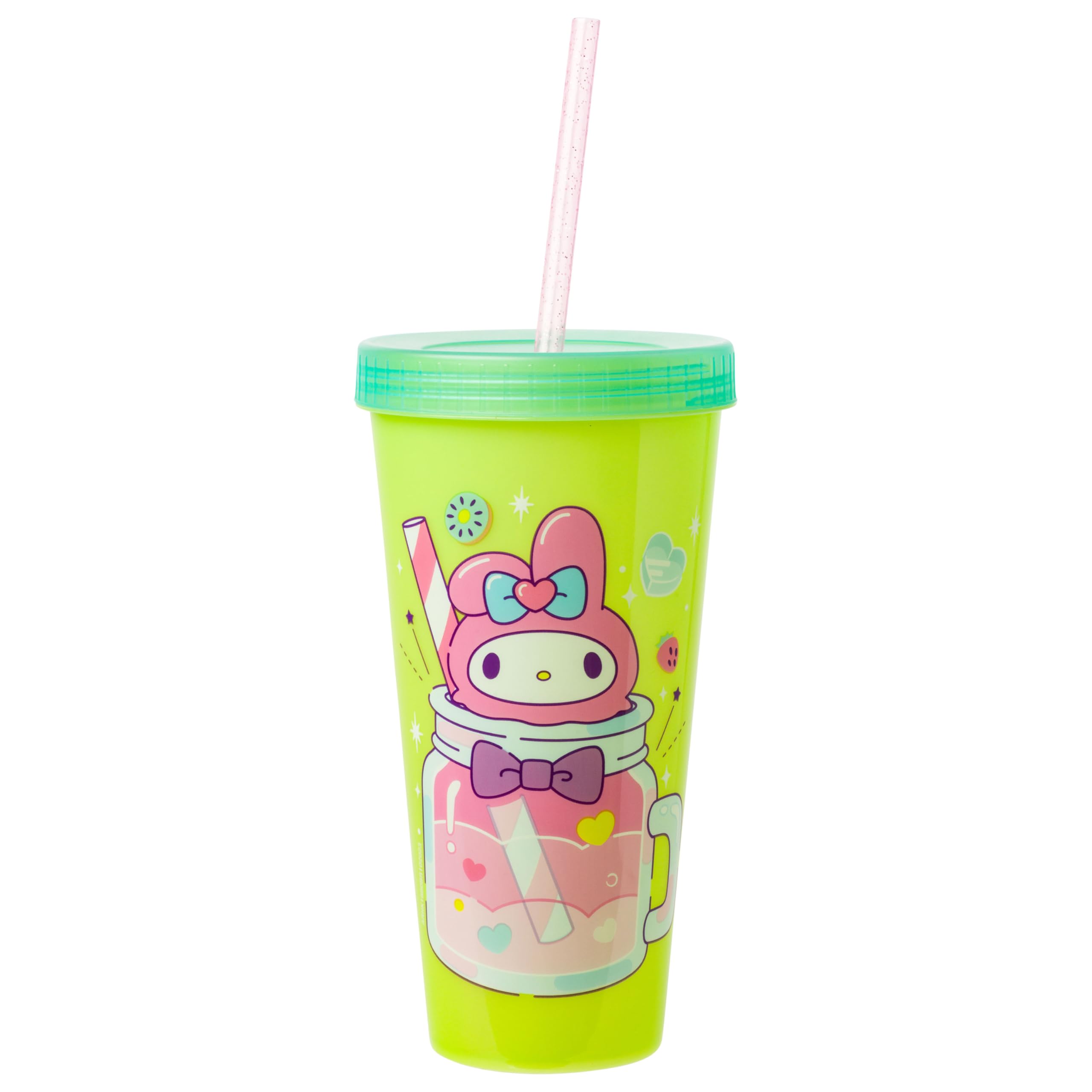 Silver Buffalo Sanrio Hello Kitty And Friends 4 Pack Color Changing Plastic Tumblers Featuring Hello Kitty, My Melody, Badtz Mar