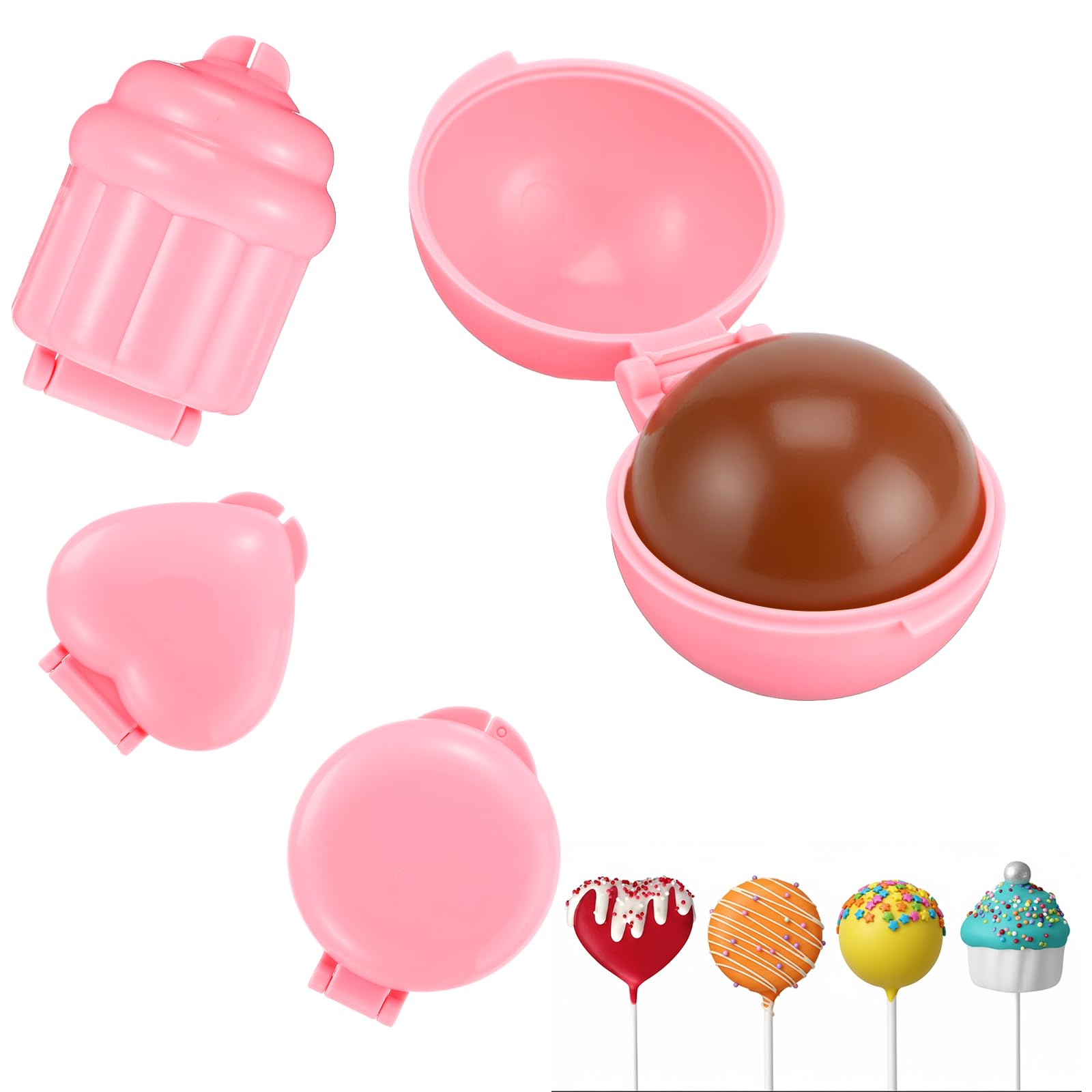 4pcs Cake Pop Mold Shapes Press Set 4 Shapes Cake Pop Cutter and Pusher