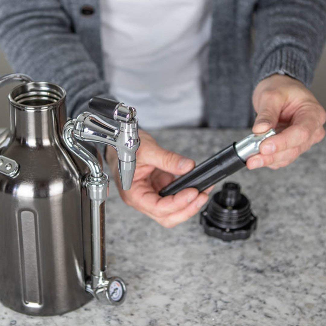 Growlerwerks Stainless Steel Nitro Chargers (Package Of 5), 16G, Silver