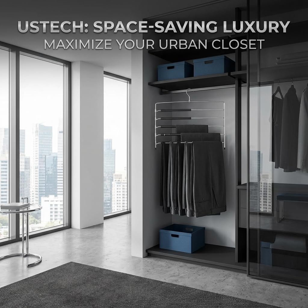 USTECH 8-Tier Swing Arm Pants Hanger