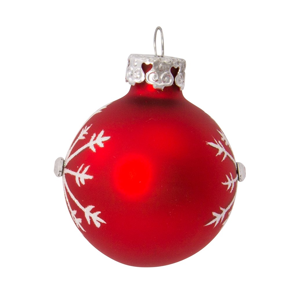 Kurt S. Adler C1852 Kurt Adler 1.57-Inch Red/White Decorated Glass Ball Ornament Set of 15, 15 Count for Christmas