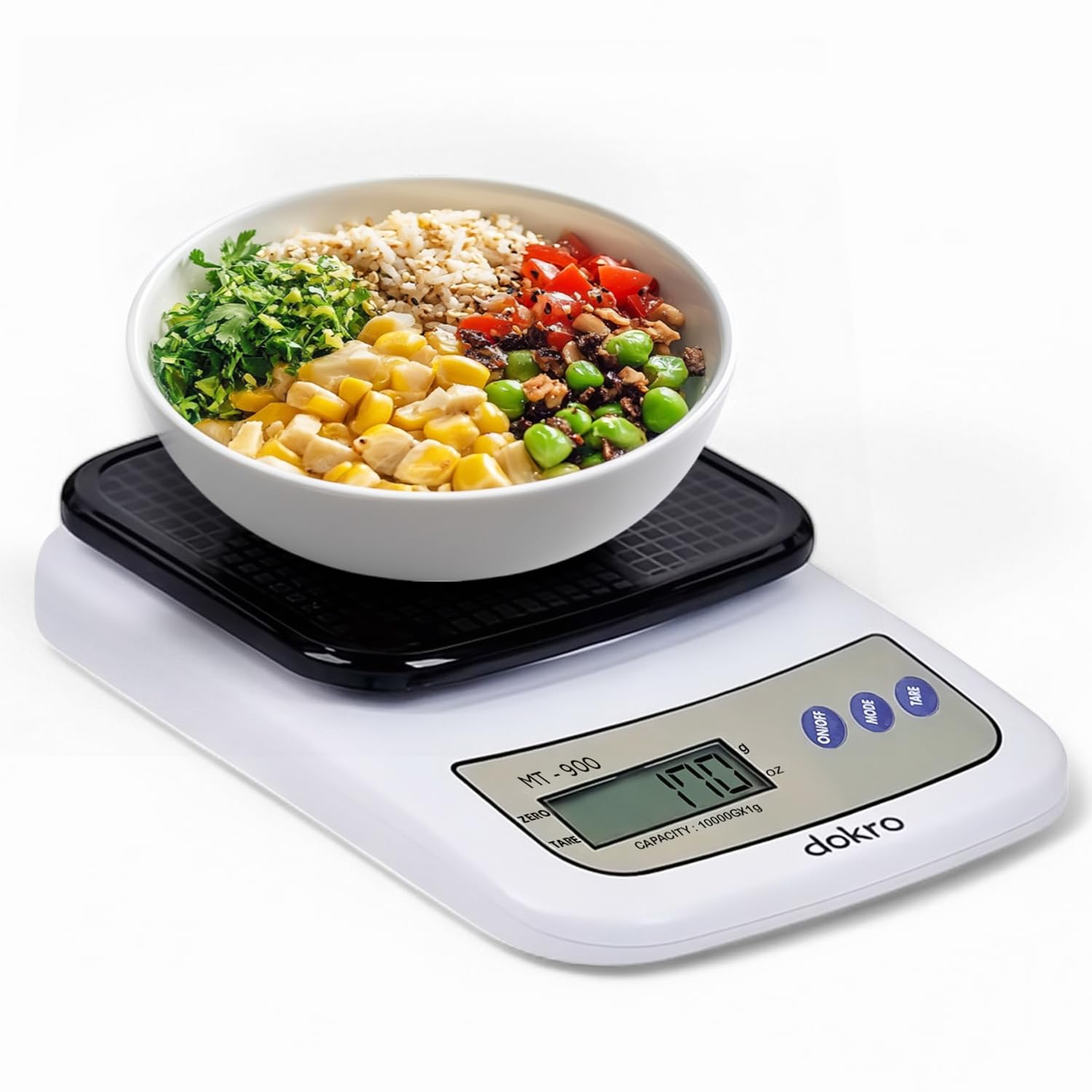 Dokro Digital Kitchen Scale(White), Kitchen Weighing Scale With High-Precision Sensors, Tare Functionality, 1G-10Kg Range | Made
