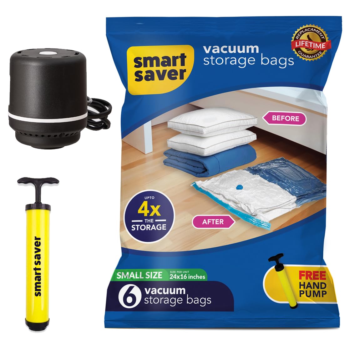 Smart Saver Polyamide Polyethylene Vacuum Compression Bags|Vacuum Storage Bags|Vacuum Bags For Travel|Space Saver Vacuum Bags(6S