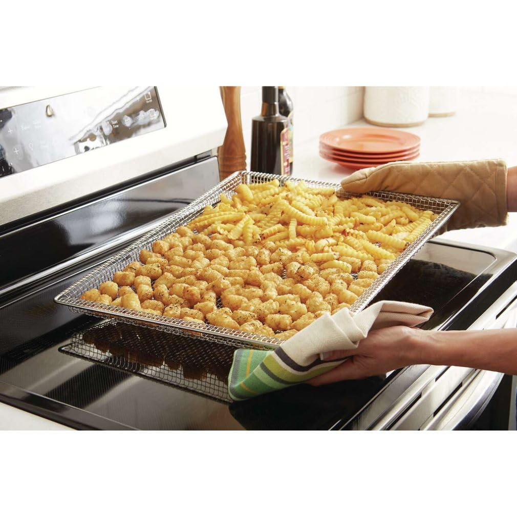 Frigidaire Airfrytray Ready Cook Oven Insert, Silver Basket: 18.4    X 15.3    X 0.8   , Rack: 24.1    X 15.3   , 15.2 Ounces -