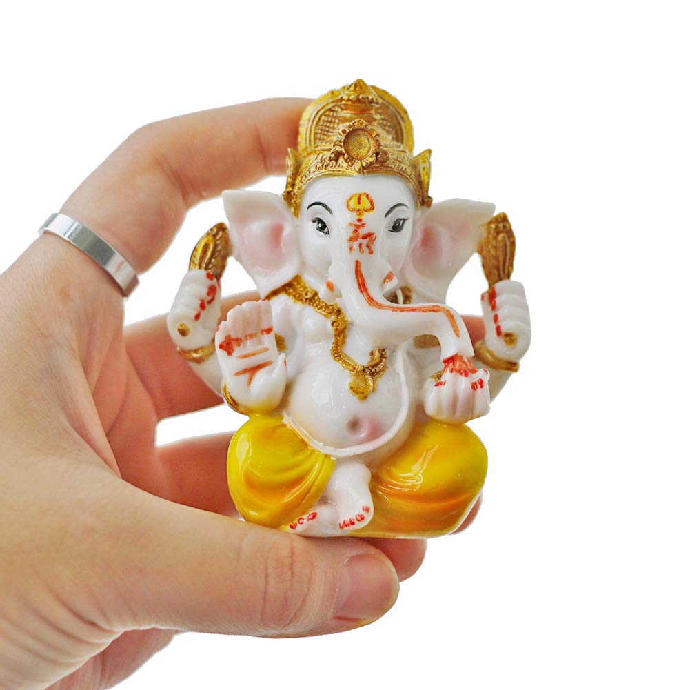 BangBangDa Indian Ganesh Idol Car Dashboard - Hindu Ganesha Statue Elephant God India Ganpati Lord Murti Mandir Diwali Gifts Yog
