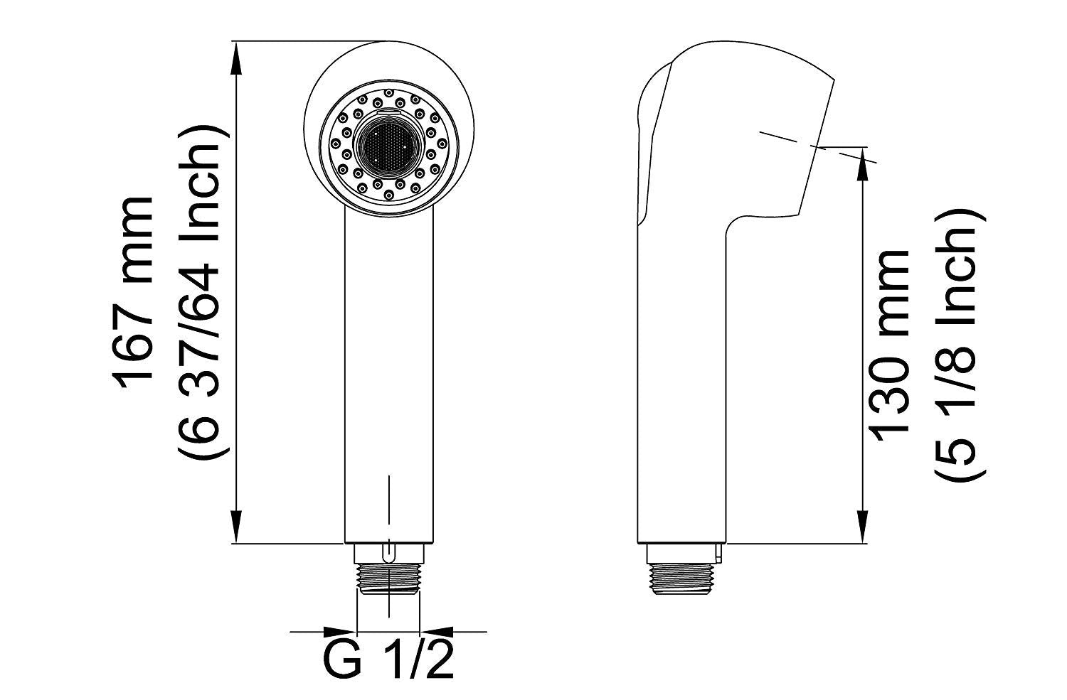 Beelee F103-Cp Bathroom Kitchen Faucet Pull-Out Spray Head Replacement Part, Polished Chrome