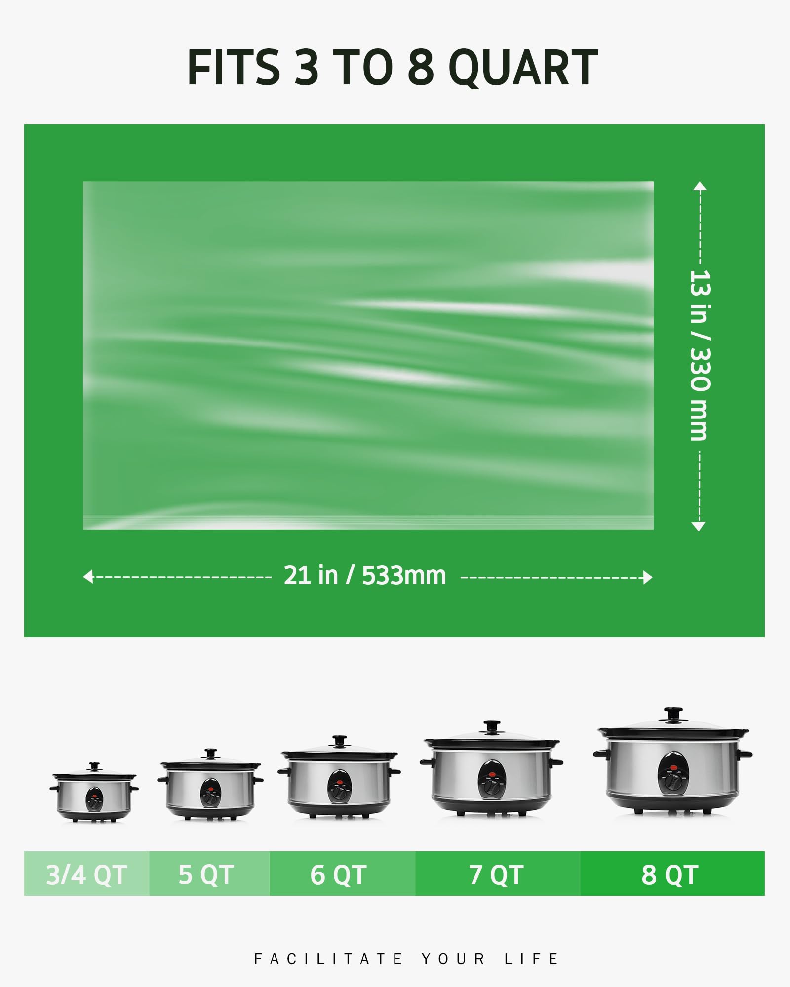 Syntus Slow Cooker Liners  30 Count Cooking Bags Large Size Disposable Pot Liners Plastic Bags  Fit 3QT to 8QT for Slow Cooker Cooking Trays  13''x 21'' 1 Pack
