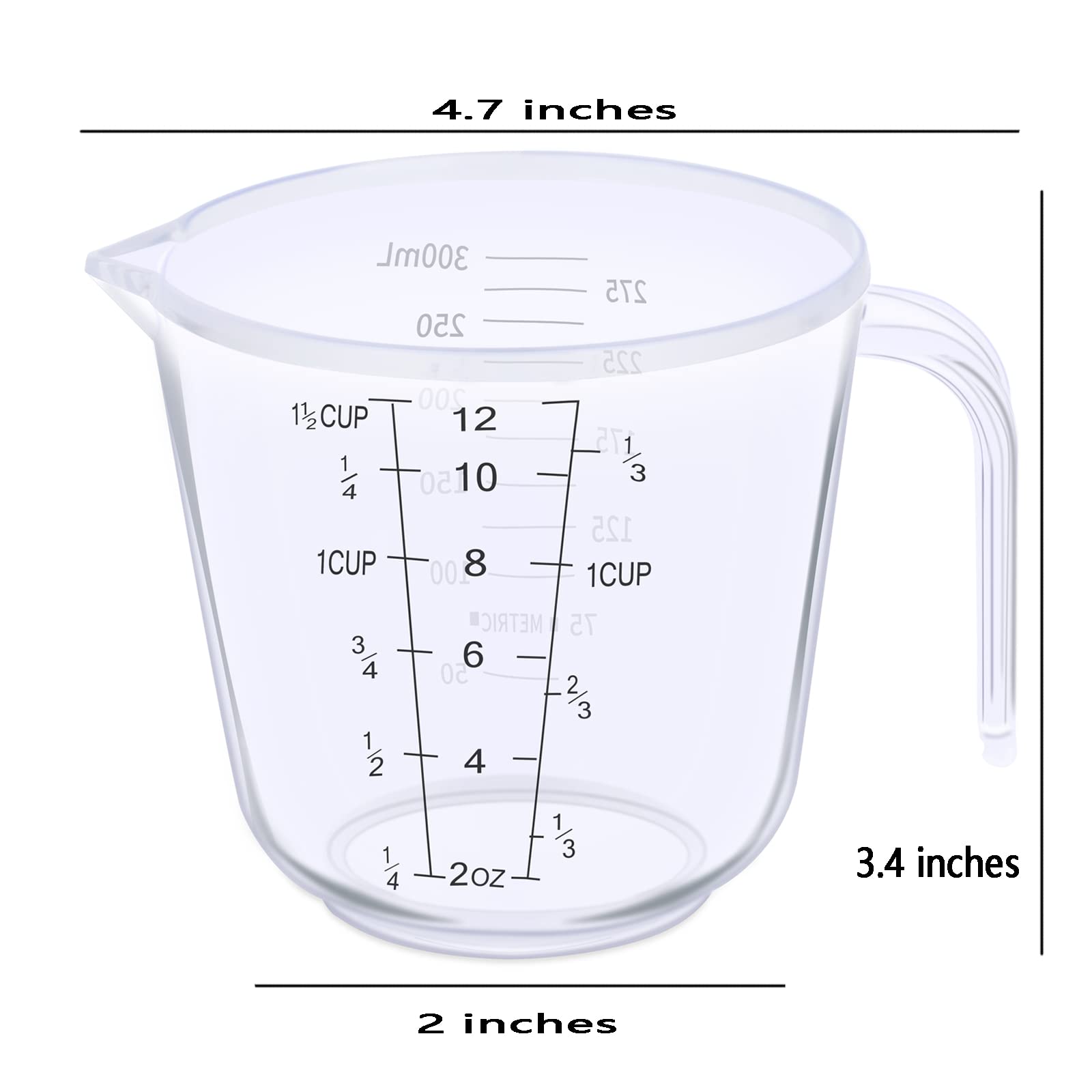 Dotinghux Measuring Cup, 1  Cup, Clear