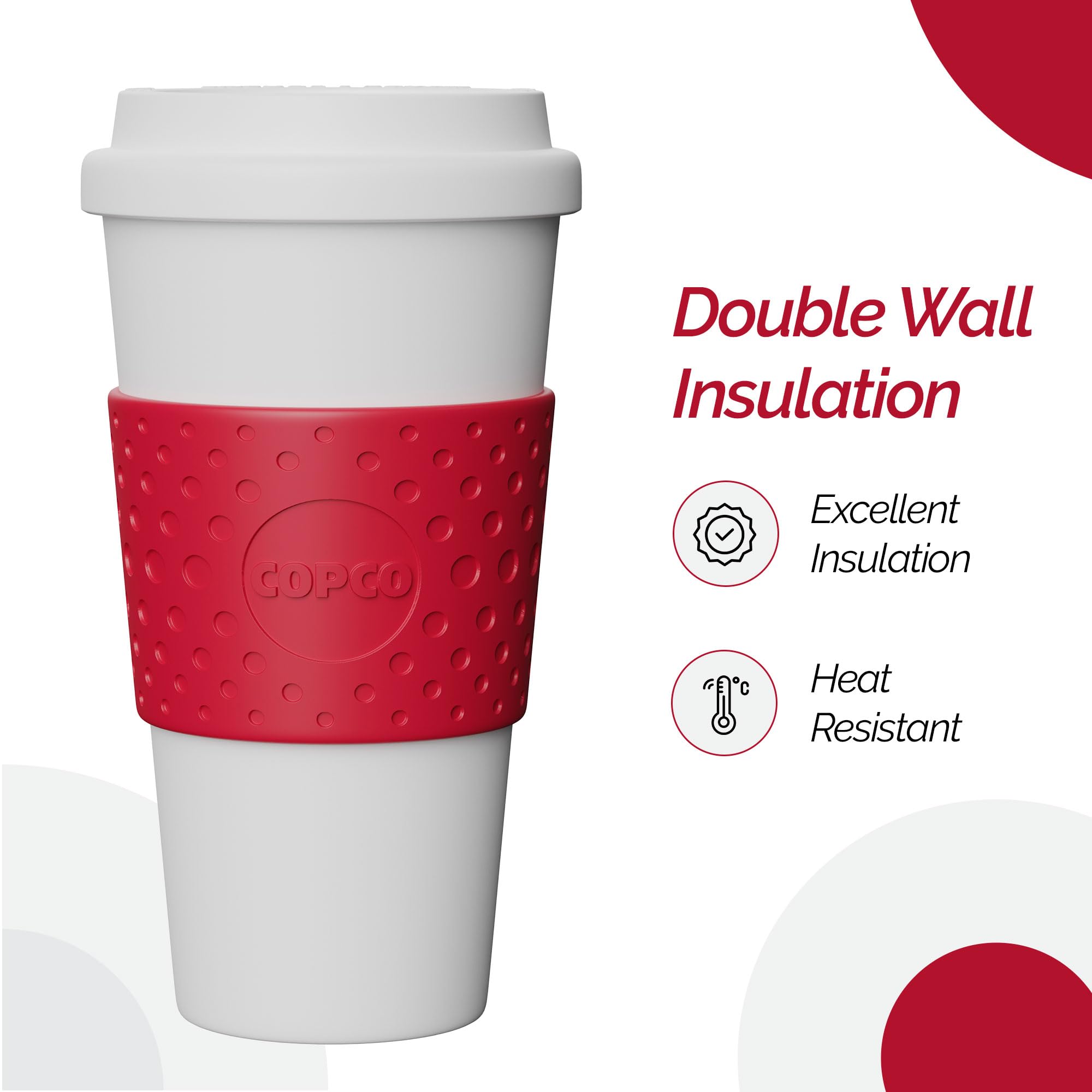 Copco Acadia Travel Mug, 16-Ounce, Cherry Red