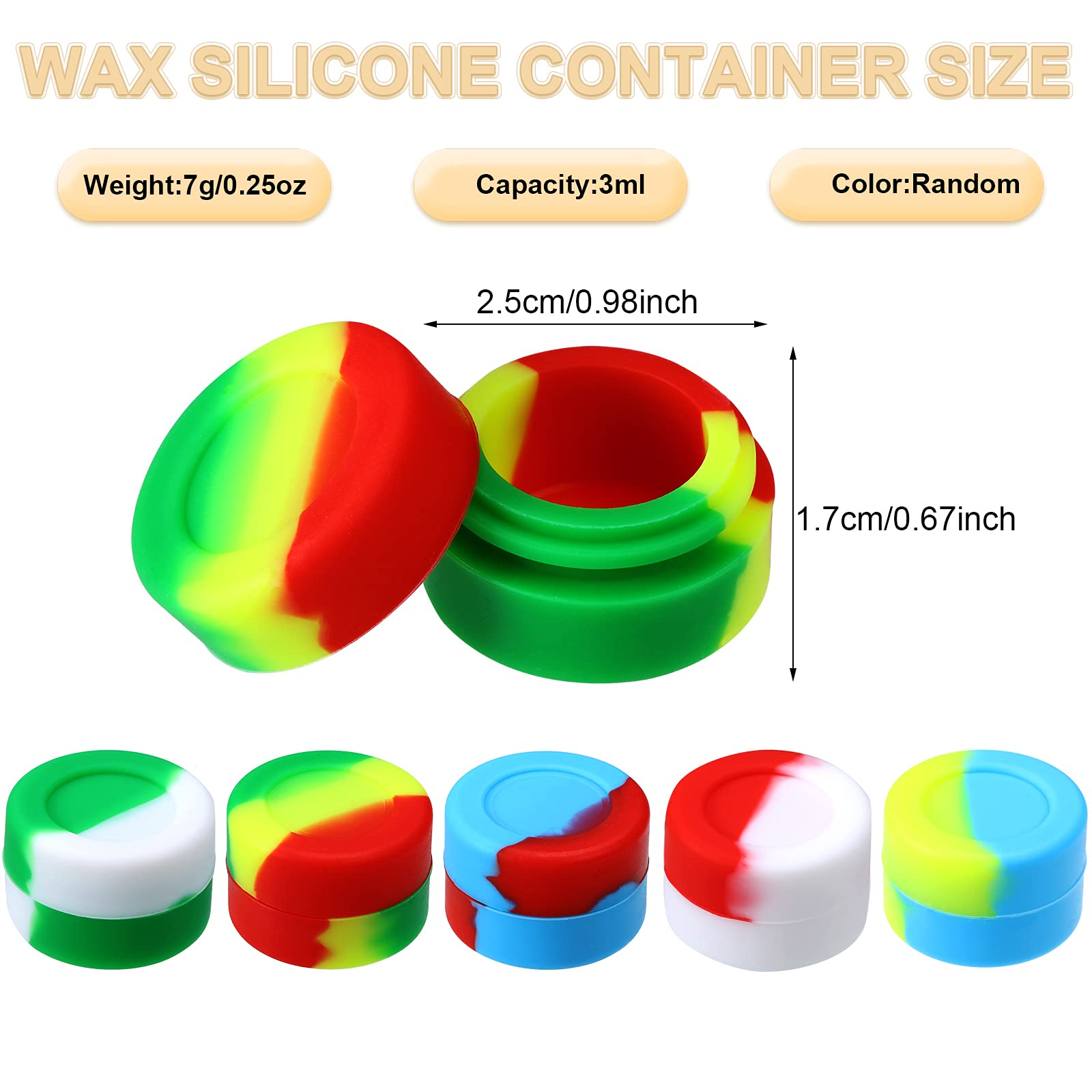 Outus 40 Pieces Silicone Wax Containers Non Stick Silicone Wax Containers Multi Use Storage Jars Oil Concentrate Bottles For Hom
