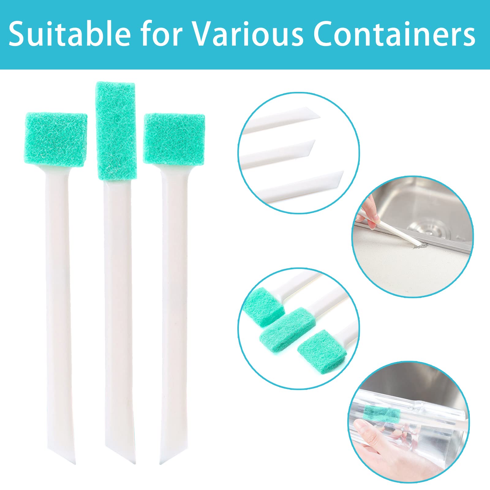 LIOUCBD 8Pcs Cleaning Brush Set, ABS Scrub Brushes for Gaps, Corners, Water Bottles, White