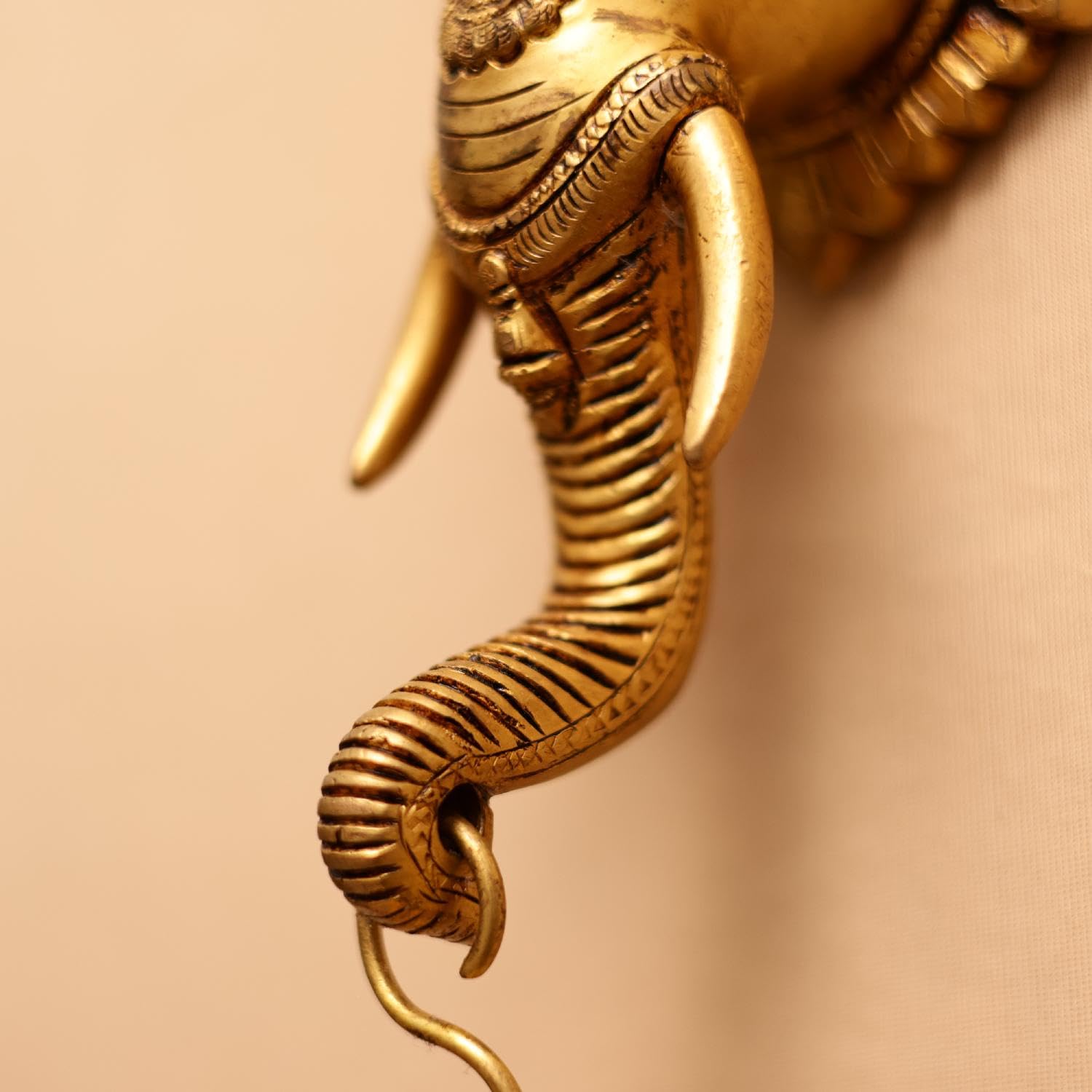 Brass Elephant Bell 26 Cm, Brass Ganesha Bell For Wall Hanging For Home Entrance Decor | Room Decor | Ganesh Idol, Ganpati Idol|