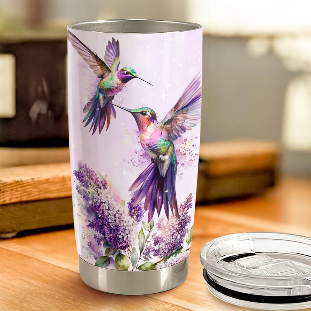Hummingbird Tumbler 20oz Stainless Steel Insulated Travel Mug Cup for Women Girls Grandma Mom Hummingbird Gifts for Birthday Chr
