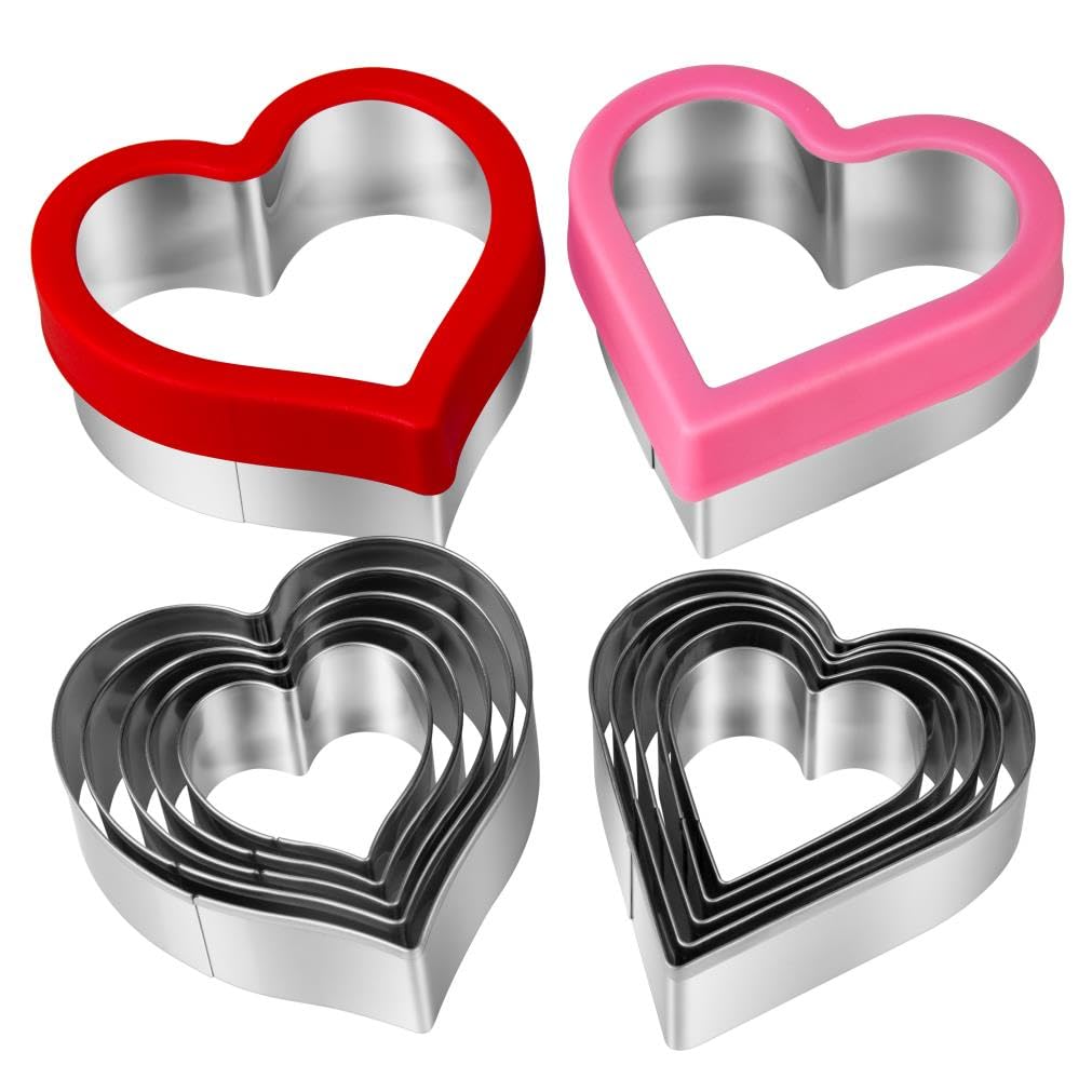 Heart Cookie Cutter Set, 12 Pieces Metal Cookie Cutters Shape For Valentines Day, Heart Shaped Cookie Cutter Set For Fondant, Pa