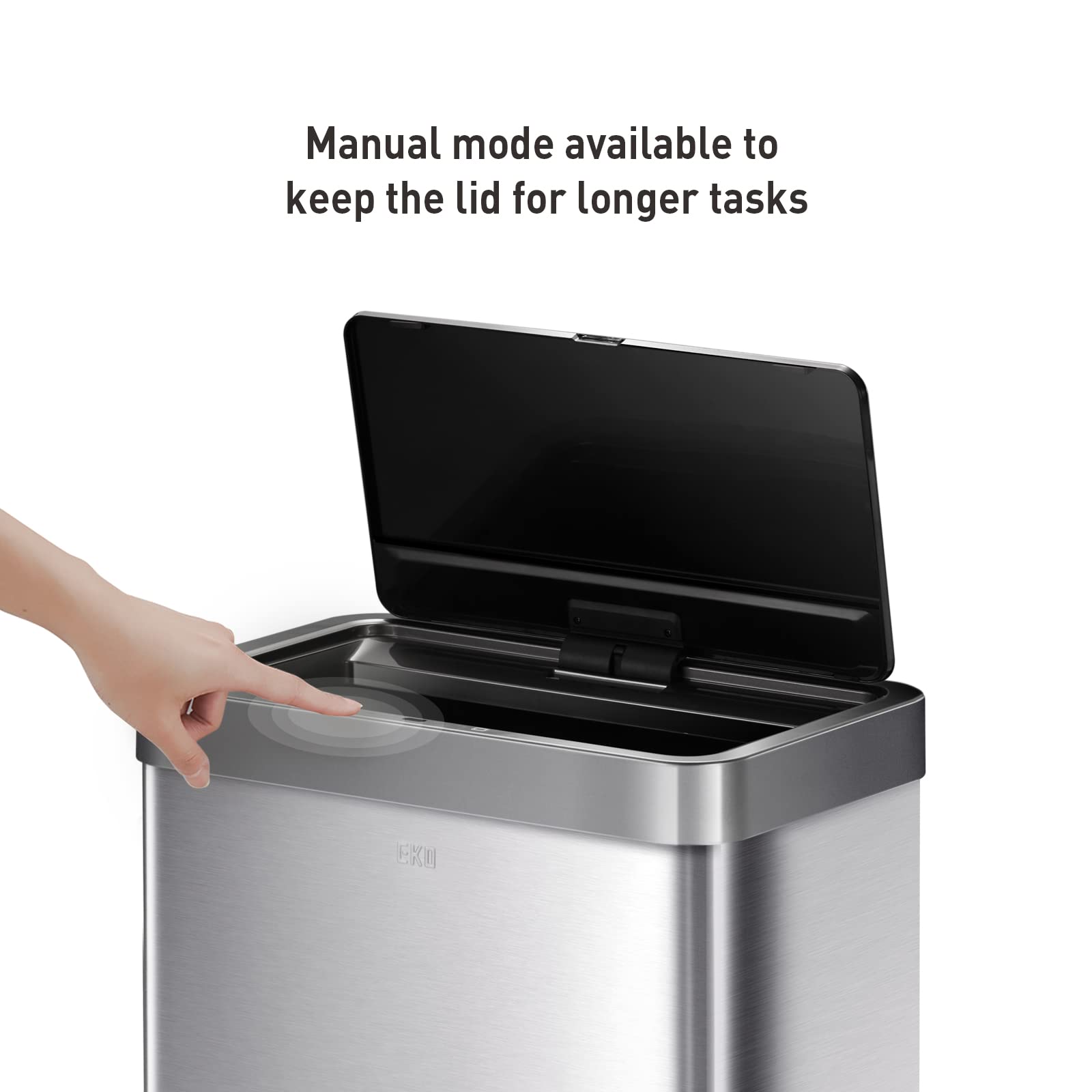 Eko Mirage X 80 Liter / 21.1 Gallons Motion Sensor Trash Can, Brushed Stainless Steel