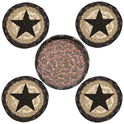 Earth Rugs 29-CB099BS Coaster Set, 5, Black