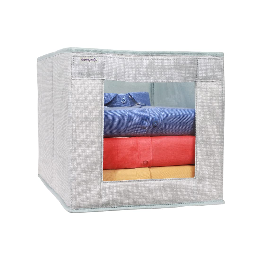 Prettykrafts 1 Pc Jute Shirt Stacker/Cloth Organizer For Storage/Closet & Wardrobe Organizer For Storage/Foldable Shirt Organize