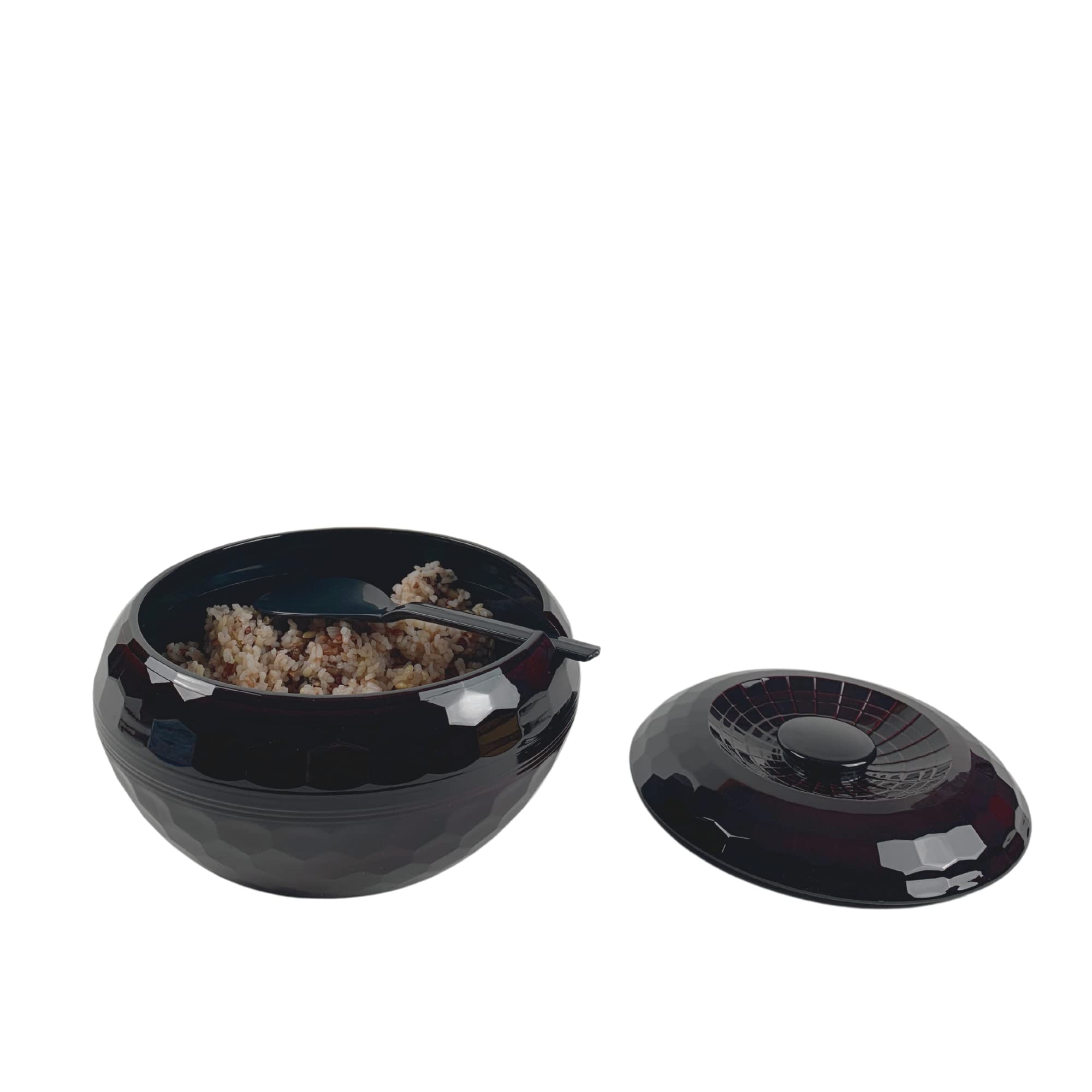 Japanbargain 2073, Rice Serving Bowl With Lid And Rice Paddle Scoop Japanese Ohitsu Chinese Asian Restaurant Rice Container, Sma
