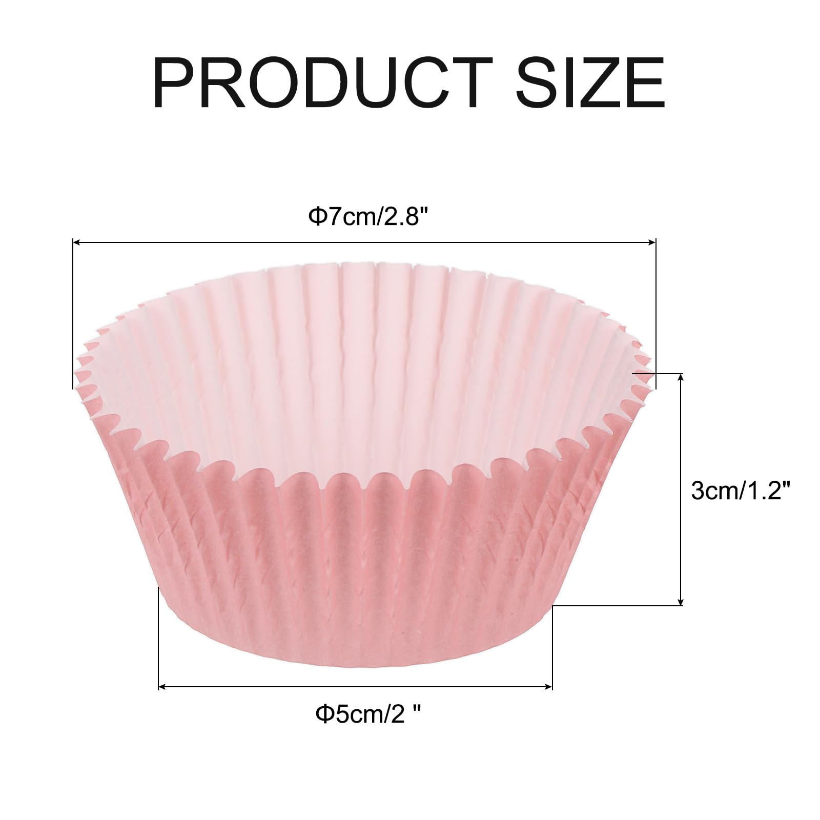 Uxcell 100 Pcs Cupcake Liners, Muffins Paper Baking Cups Wrappers Standard Greaseproof For Baking Cupcake Wrapper, Pink