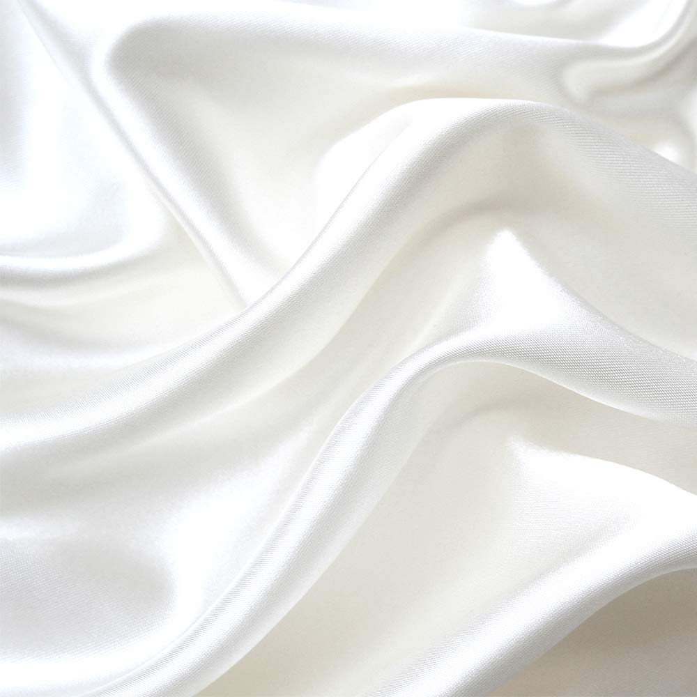 Charmeuse Satin Fabric  5 Yards Continuous  60 Wide  Silky, Bridal  Decoration, Fashion Crafts (White, 5 Yd)