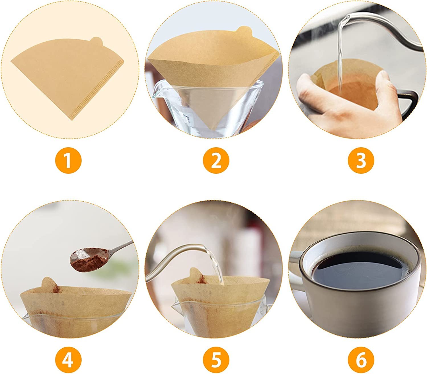 Coffee Filter  Cone Coffee Filters 2  Pour Over Filters for v60 Coffee Dripper and Drip Coffee Maker  1-4 Cups  100 Count  Disposable V02 Coffee Filters(Natural Unbleached  Size 02)