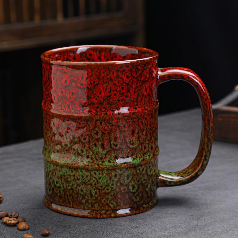 YYW Ceramic Coffee Mugs Handmade Pottery Mugs 20 Oz Espresso Cups Large Tea Cups with Handle for Office and Home (Multi-C)