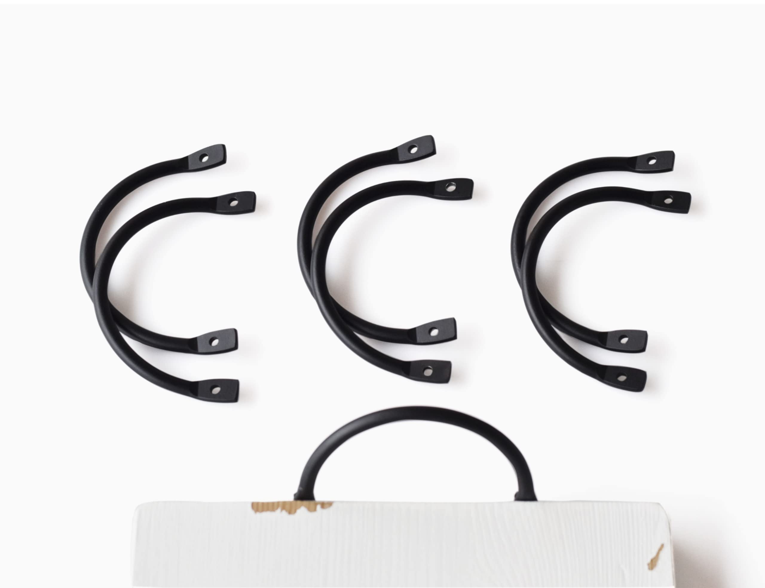 Livale Black Metal Tray Handles Pack Of 6 - Metal Handles For Charcuterie Boards, Wooden Serving Trays, Farmhouse Wood Box, Cutt