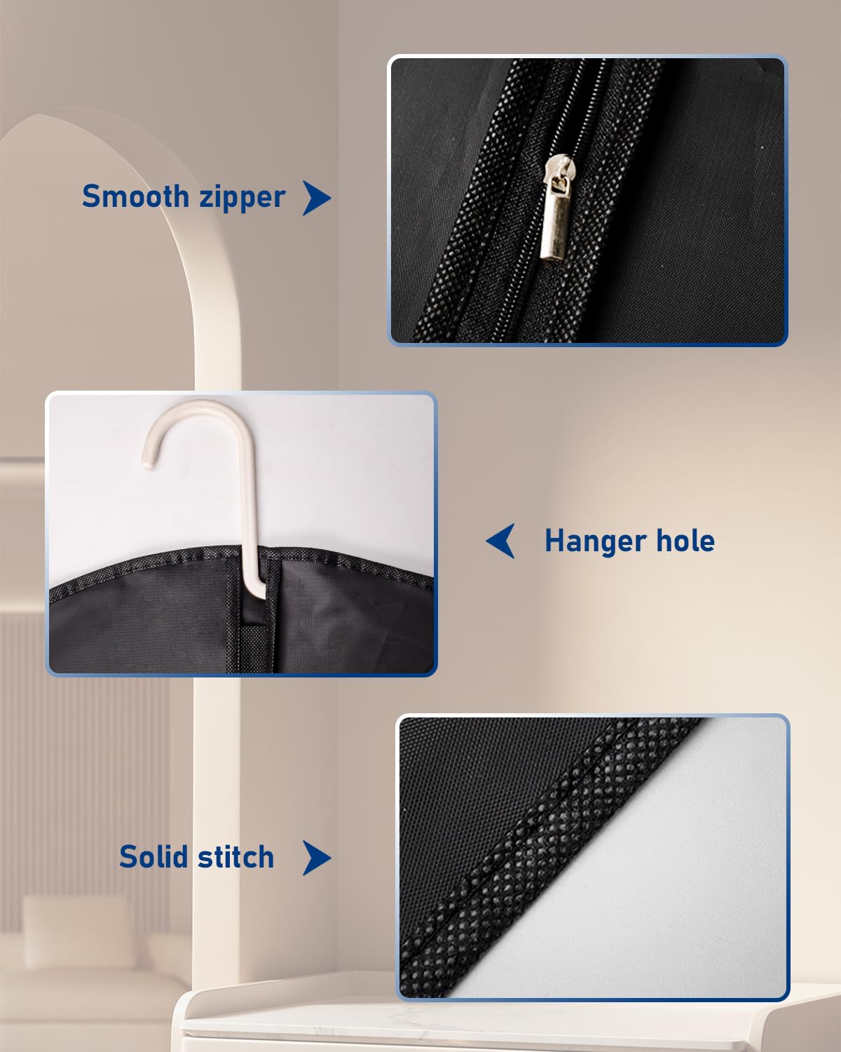 Garment Bags Suit Bags 24 X 43 Inch, 9 Packs Garment Covers For Hanging Clothes On Closet Or Travel, Peva (70Gsm) Suit Covers Fo