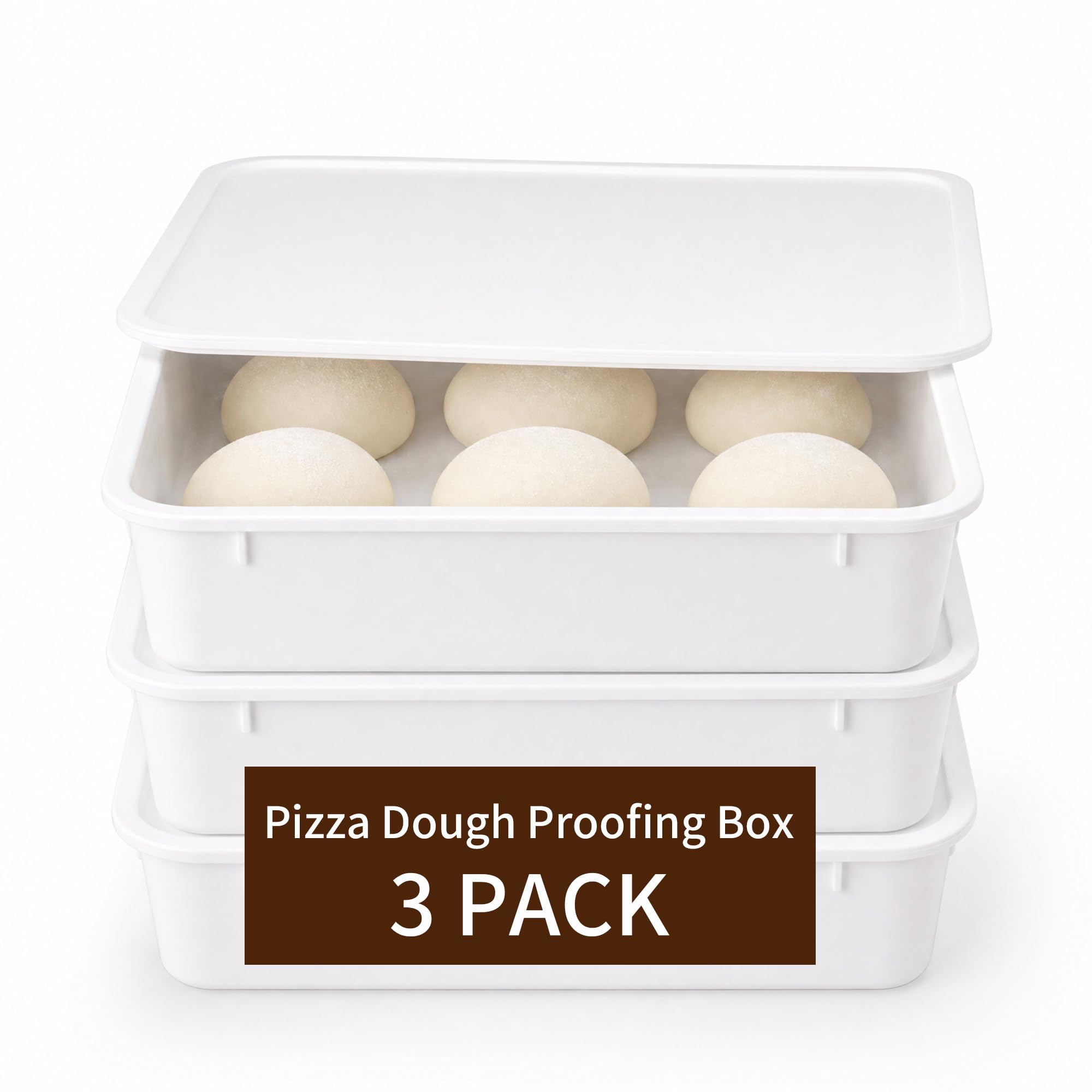 KONGDY 3Pack Pizza Dough Proofing Box with Lids Dough Proofing Container