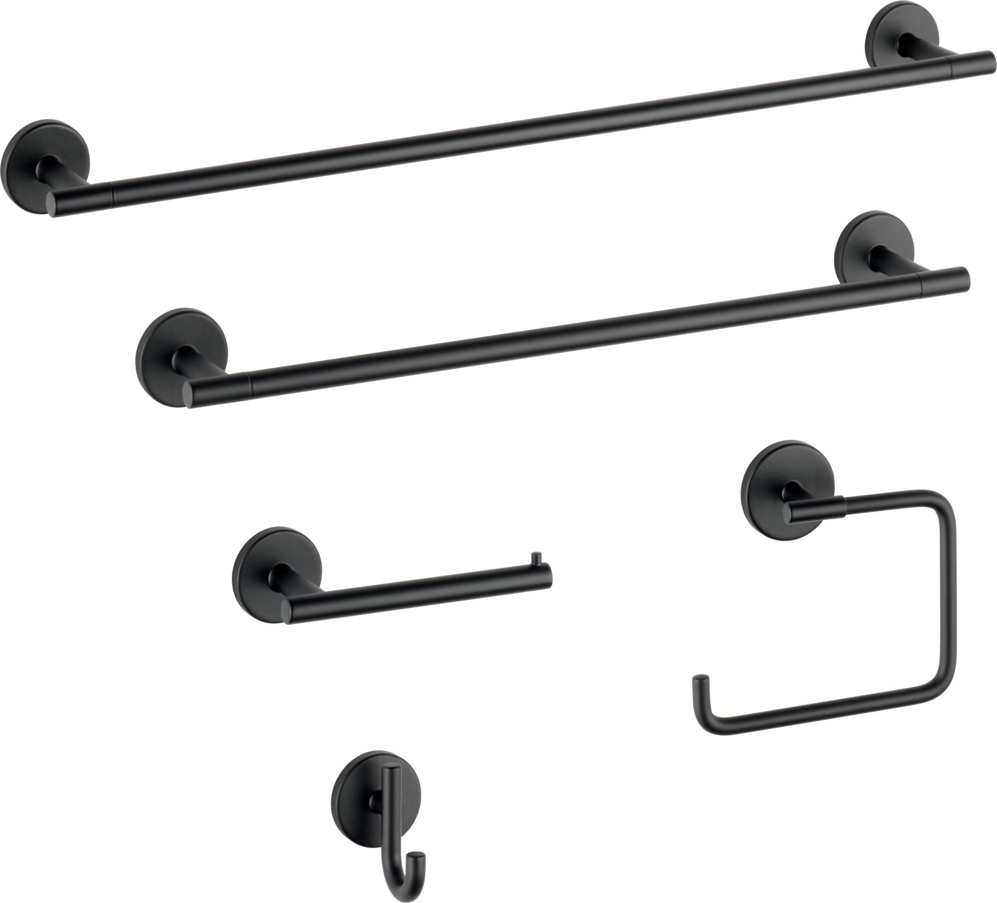Delta Faucet 759460-Bl Wall Mounted Trinsic Towel Ring In Matte Black