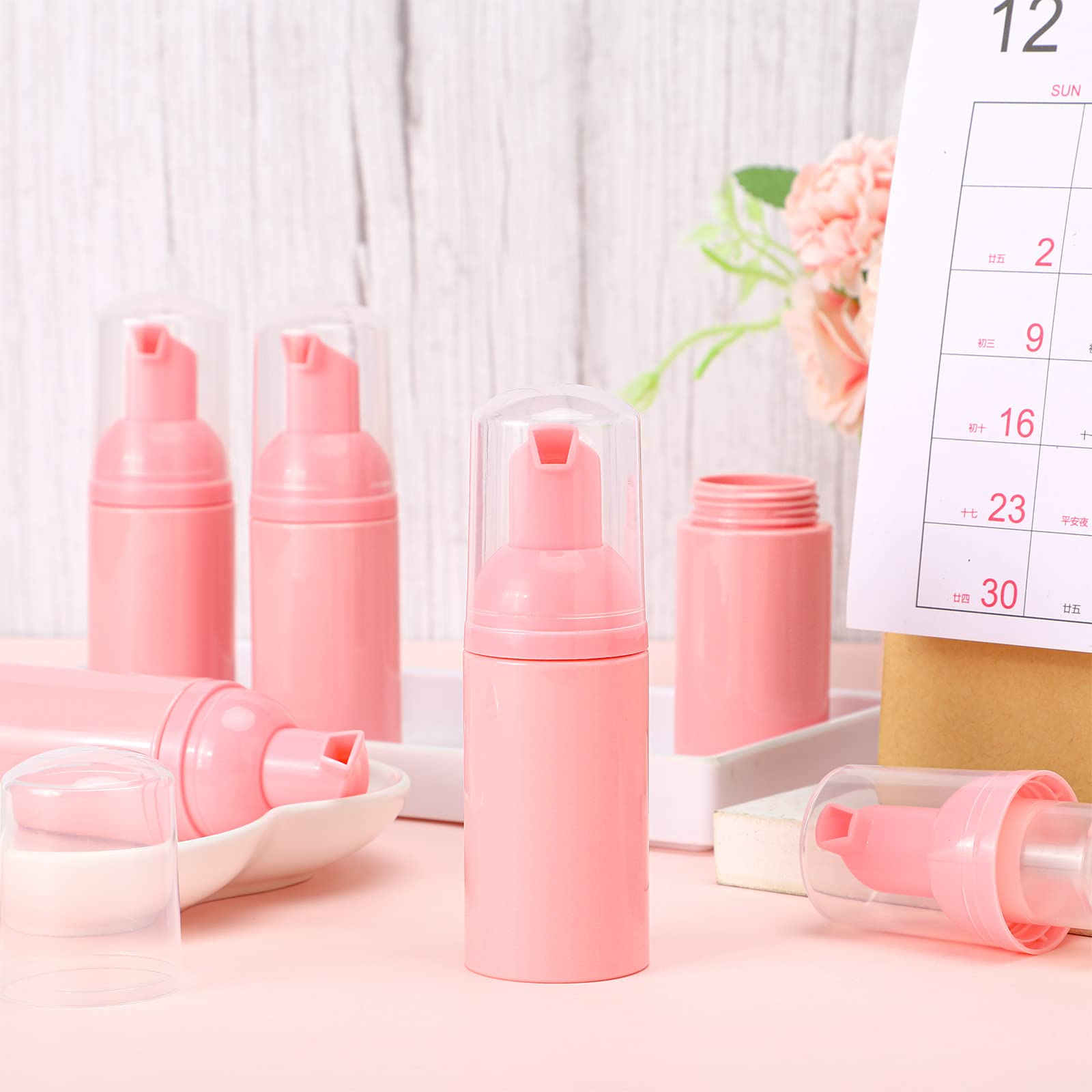 Funtery 24 Pcs Foam Pump Bottles 1 Oz/ 30 Ml Travel Soap Bottle Plastic Mini Empty Dispenser Foaming Bottles For Refillable Hand