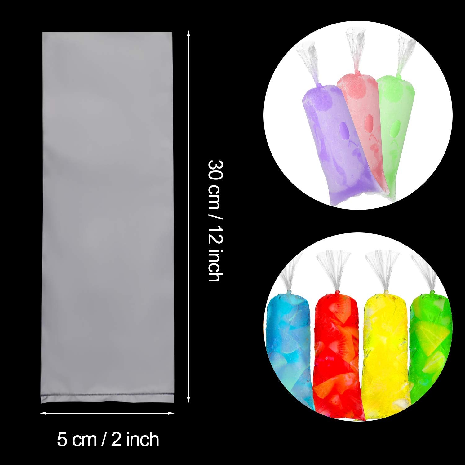 Boao Lolly Bags Disposable Ice Cream Mold Bags Plastic Ice Candy Bags For Making Ice Creams Yogurt Candy